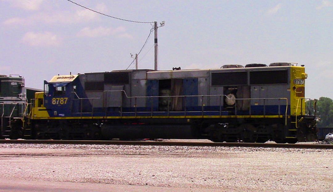 LTEX 8787 is a class EMD SD60 and  is pictured in Mount Vernon, Indiana, USA.  This was taken along the EVWR Evansville District on the Larry's Truck & Electric. Photo Copyright: Blaise Lambert uploaded to Railroad Gallery on 07/09/2023. This photograph of LTEX 8787 was taken on Monday, July 03, 2023. All Rights Reserved. 