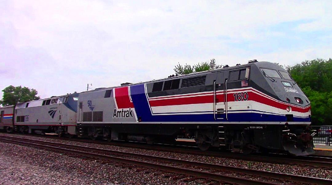 AMTK 160 is a class GE P42DC and  is pictured in La Plata, Missouri, USA.  This was taken along the BNSF Marceline subdivision on the Amtrak. Photo Copyright: Blaise Lambert uploaded to Railroad Gallery on 07/17/2023. This photograph of AMTK 160 was taken on Sunday, July 02, 2023. All Rights Reserved. 