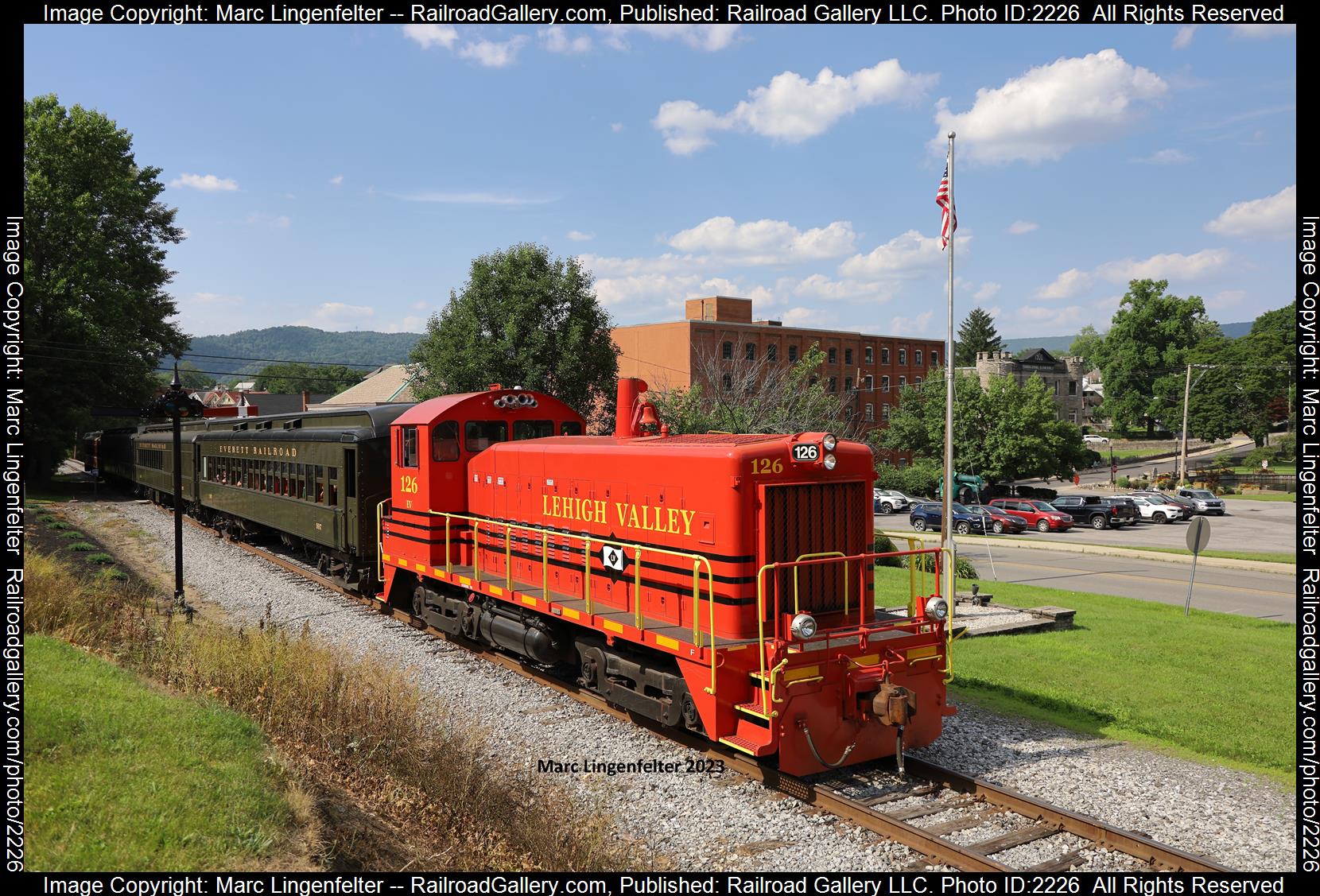 LV 126 is a class EMD SW8 and  is pictured in Roaring Spring, Pennsylvania, USA.  This was taken along the Everett Mainline on the Everett Railroad. Photo Copyright: Marc Lingenfelter uploaded to Railroad Gallery on 07/19/2023. This photograph of LV 126 was taken on Tuesday, July 11, 2023. All Rights Reserved. 