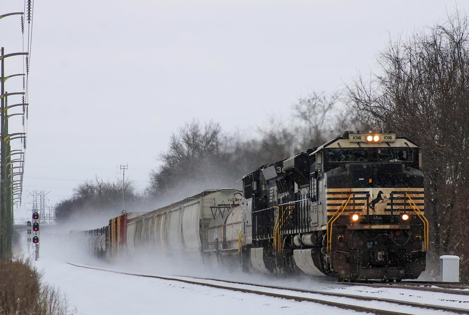 NS 1016 is a class EMD SD70ACe and  is pictured in Lexington , Kentucky, United States.  This was taken along the CNO&TP  on the Norfolk Southern. Photo Copyright: Chris Hall uploaded to Railroad Gallery on 11/24/2022. This photograph of NS 1016 was taken on Friday, January 07, 2022. All Rights Reserved. 