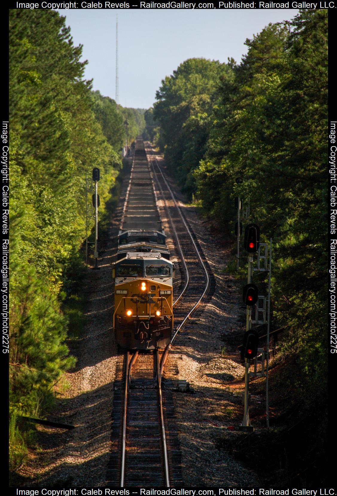 CSXT 11 is a class GE AC4400CW and  is pictured in Chesnee , South Carolina, USA.  This was taken along the CSX Blue Ridge Subdivision  on the CSX Transportation. Photo Copyright: Caleb Revels uploaded to Railroad Gallery on 08/13/2023. This photograph of CSXT 11 was taken on Sunday, July 30, 2023. All Rights Reserved. 