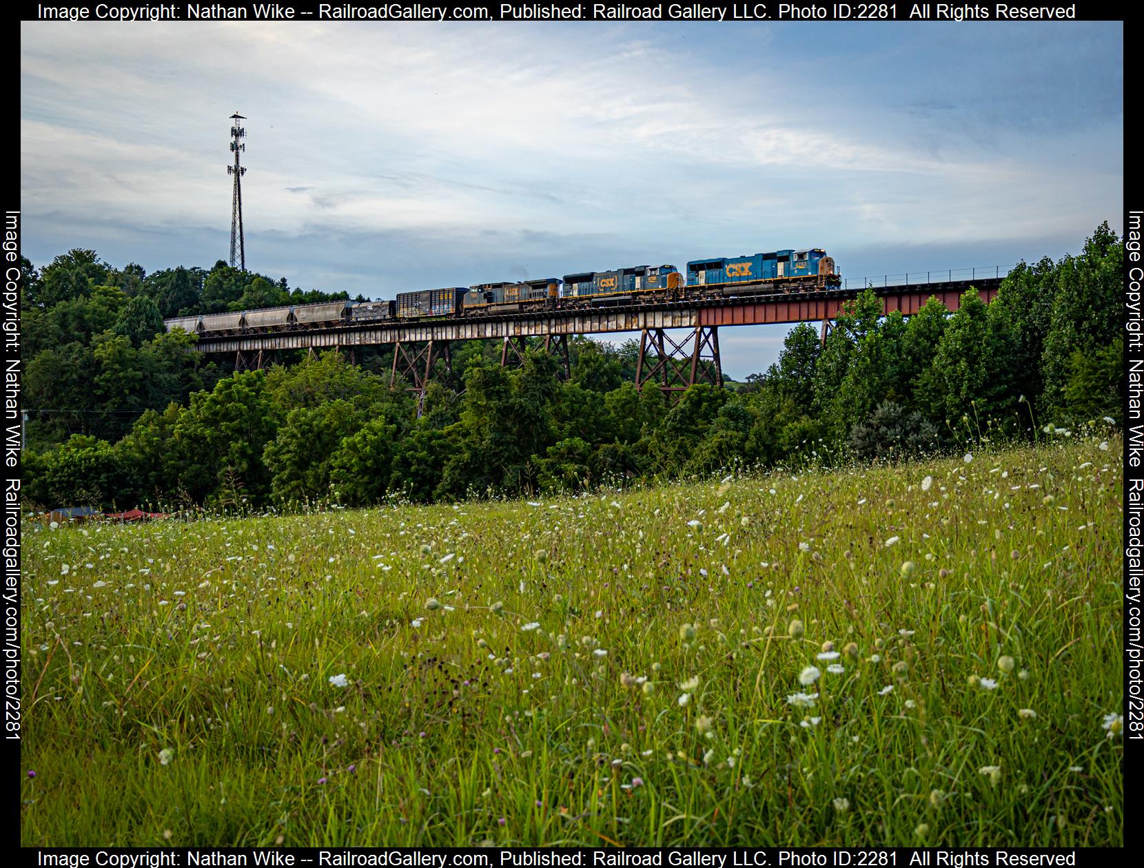 CSXT 4753 is a class sd70mac and  is pictured in Johnson City, Tennessee, United States.  This was taken along the Blue Ridge Subdivision  on the CSX Transportation. Photo Copyright: Nathan Wike uploaded to Railroad Gallery on 08/15/2023. This photograph of CSXT 4753 was taken on Sunday, August 13, 2023. All Rights Reserved. 