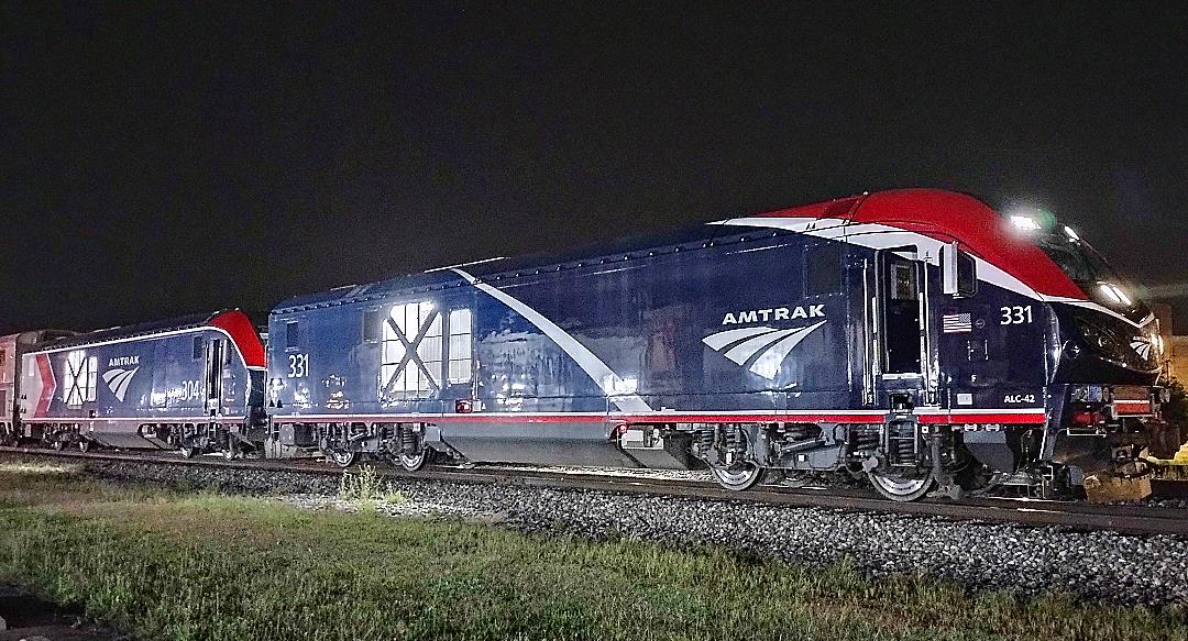 AMTK 331 is a class Siemens ALC-42 and  is pictured in Centralia, Illinois, USA.  This was taken along the CN Centralia subdivision on the Amtrak. Photo Copyright: Blaise Lambert uploaded to Railroad Gallery on 08/19/2023. This photograph of AMTK 331 was taken on Wednesday, August 16, 2023. All Rights Reserved. 