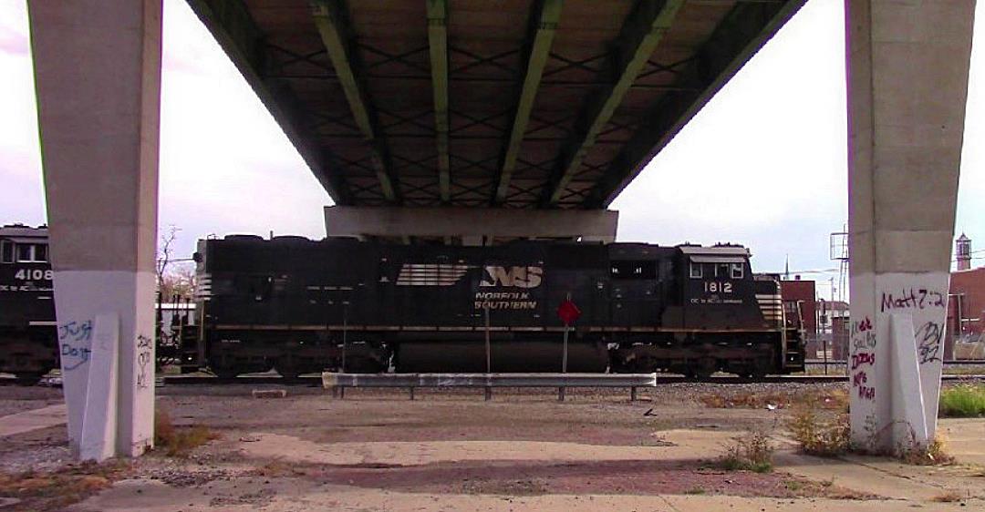 NS 1812 is a class EMD SD70ACC and  is pictured in Centralia, Illinois, USA.  This was taken along the NS Southern West district on the Norfolk Southern. Photo Copyright: Blaise Lambert uploaded to Railroad Gallery on 08/28/2023. This photograph of NS 1812 was taken on Saturday, November 05, 2022. All Rights Reserved. 