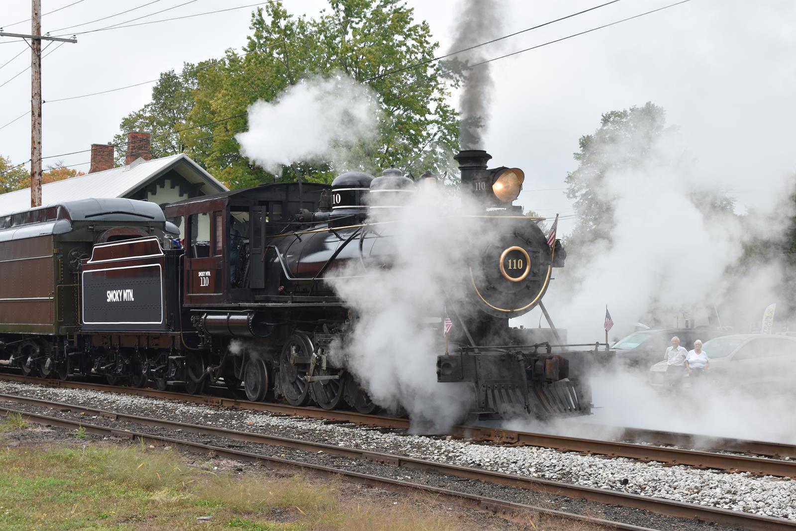 LRR 110 is a class 4-6-2 and  is pictured in Coldwater, Michigan, USA.  This was taken along the INER Michigan Line on the Indiana Northeastern Railroad. Photo Copyright: James Ellison uploaded to Railroad Gallery on 11/24/2022. This photograph of LRR 110 was taken on Sunday, October 03, 2021. All Rights Reserved. 