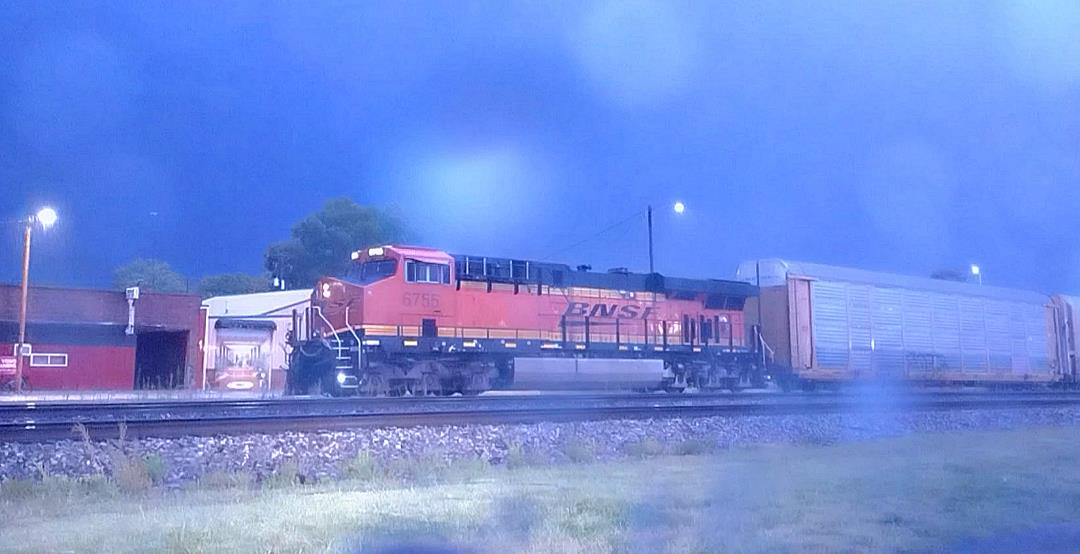 BNSF 6755 is a class GE ES44C4 and  is pictured in Centralia, Illinois, USA.  This was taken along the NS Southern West district on the BNSF Railway. Photo Copyright: Blaise Lambert uploaded to Railroad Gallery on 09/06/2023. This photograph of BNSF 6755 was taken on Wednesday, September 06, 2023. All Rights Reserved. 