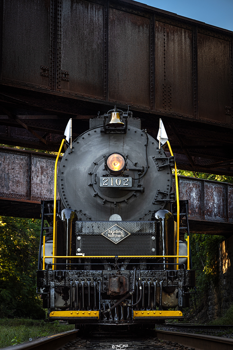 RDG 2102 is a class T-1 and  is pictured in Reading, Pennsylvania, USA.  This was taken along the Reading Outer Station on the Reading Company. Photo Copyright: Mark Turkovich uploaded to Railroad Gallery on 09/15/2023. This photograph of RDG 2102 was taken on Saturday, September 02, 2023. All Rights Reserved. 