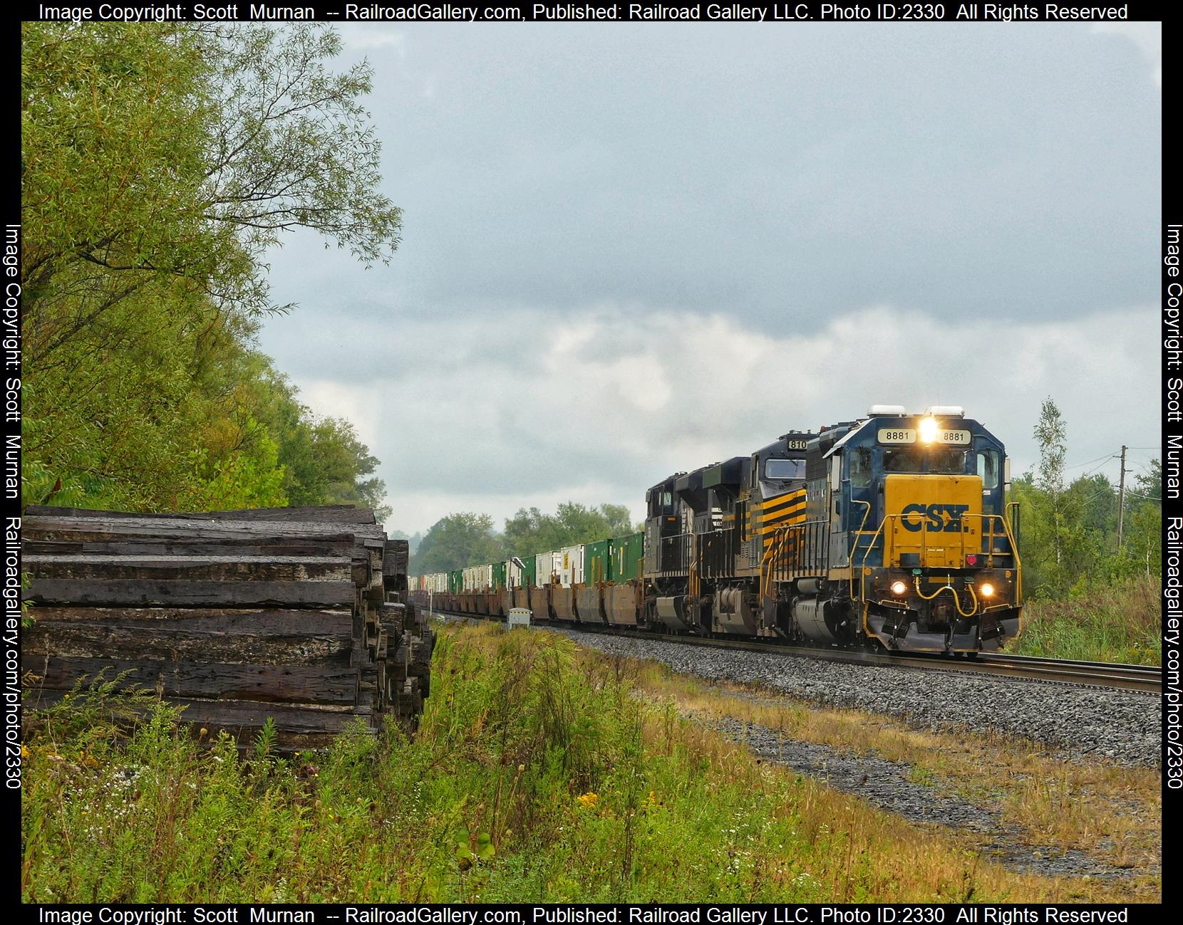 CSX 8881 is a class EMD SD40-2 and  is pictured in Macedon, New York, United States.  This was taken along the Rochester Subdivision  on the CSX Transportation. Photo Copyright: Scott  Murnan  uploaded to Railroad Gallery on 09/18/2023. This photograph of CSX 8881 was taken on Monday, September 18, 2023. All Rights Reserved. 