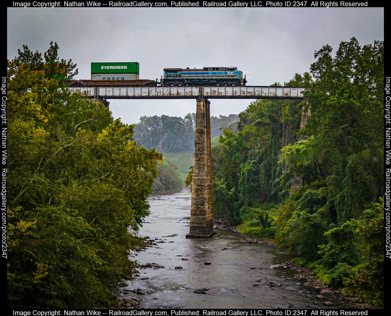 NS 3987 is a class AC4400CW and  is pictured in Cowpens, South Carolina , United States.  This was taken along the Pie on the Norfolk Southern. Photo Copyright: Nathan Wike uploaded to Railroad Gallery on 09/29/2023. This photograph of NS 3987 was taken on Sunday, September 17, 2023. All Rights Reserved. 