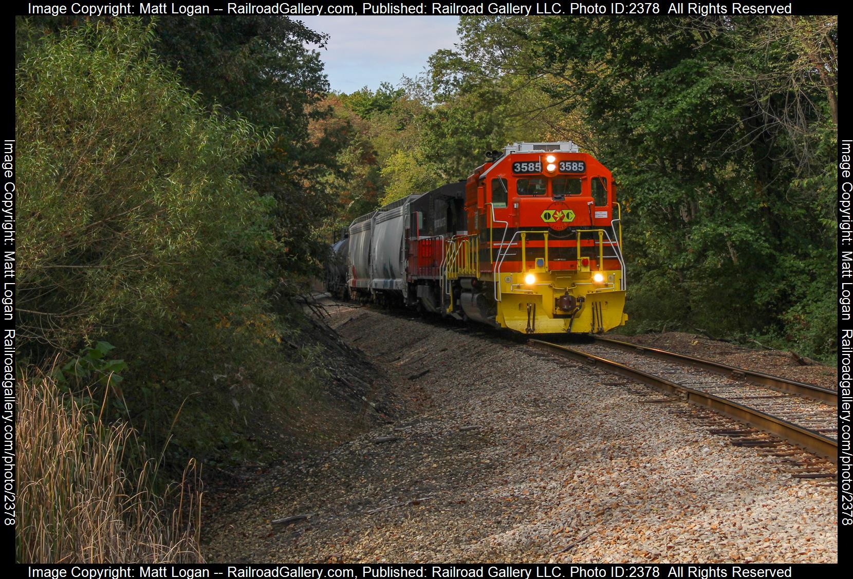 ZVL is a class EMD GP38 and  is pictured in Zanesville, Ohio, USA.  This was taken along the N/A on the Ohio Central Railroad. Photo Copyright: Matt Logan uploaded to Railroad Gallery on 10/14/2023. This photograph of ZVL was taken on Monday, October 09, 2023. All Rights Reserved. 