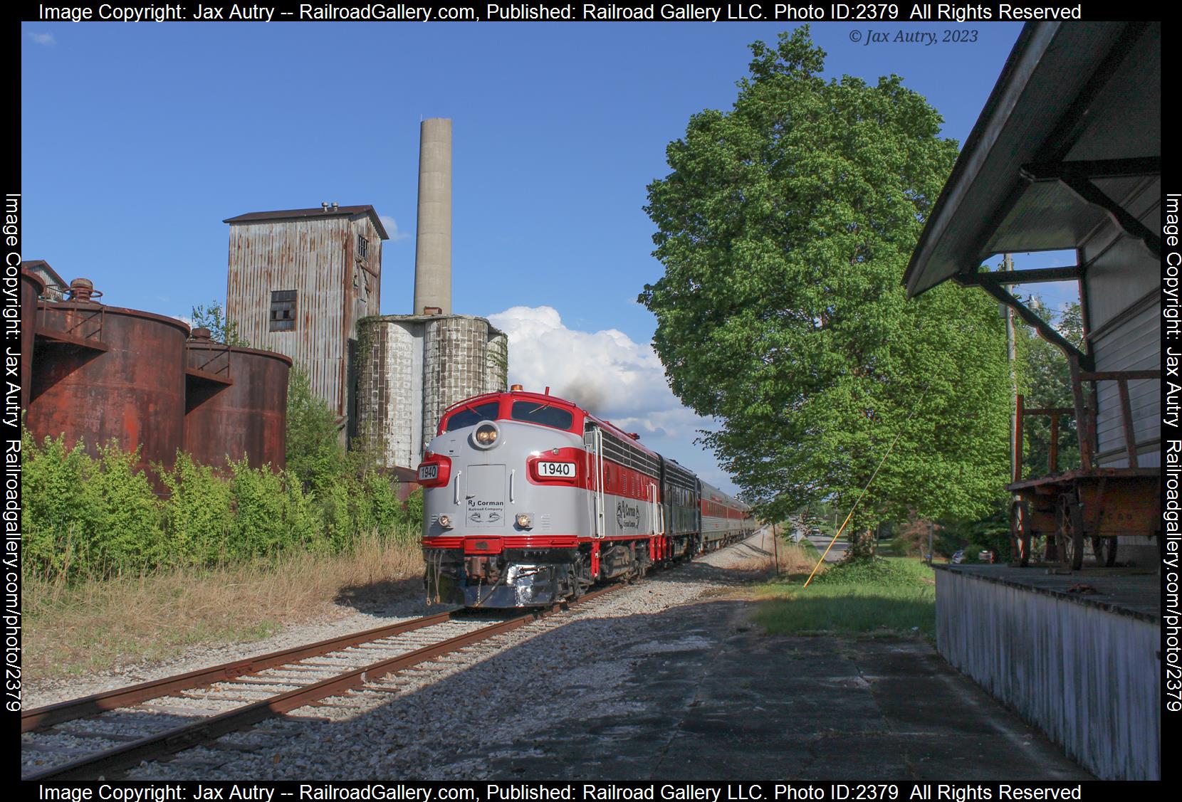 RJC 1940 is a class EMD FP7 and  is pictured in Deatsville , Kentucky , USA.  This was taken along the Bardstown Branch on the RJ Corman. Photo Copyright: Jax Autry uploaded to Railroad Gallery on 10/14/2023. This photograph of RJC 1940 was taken on Saturday, April 22, 2023. All Rights Reserved. 