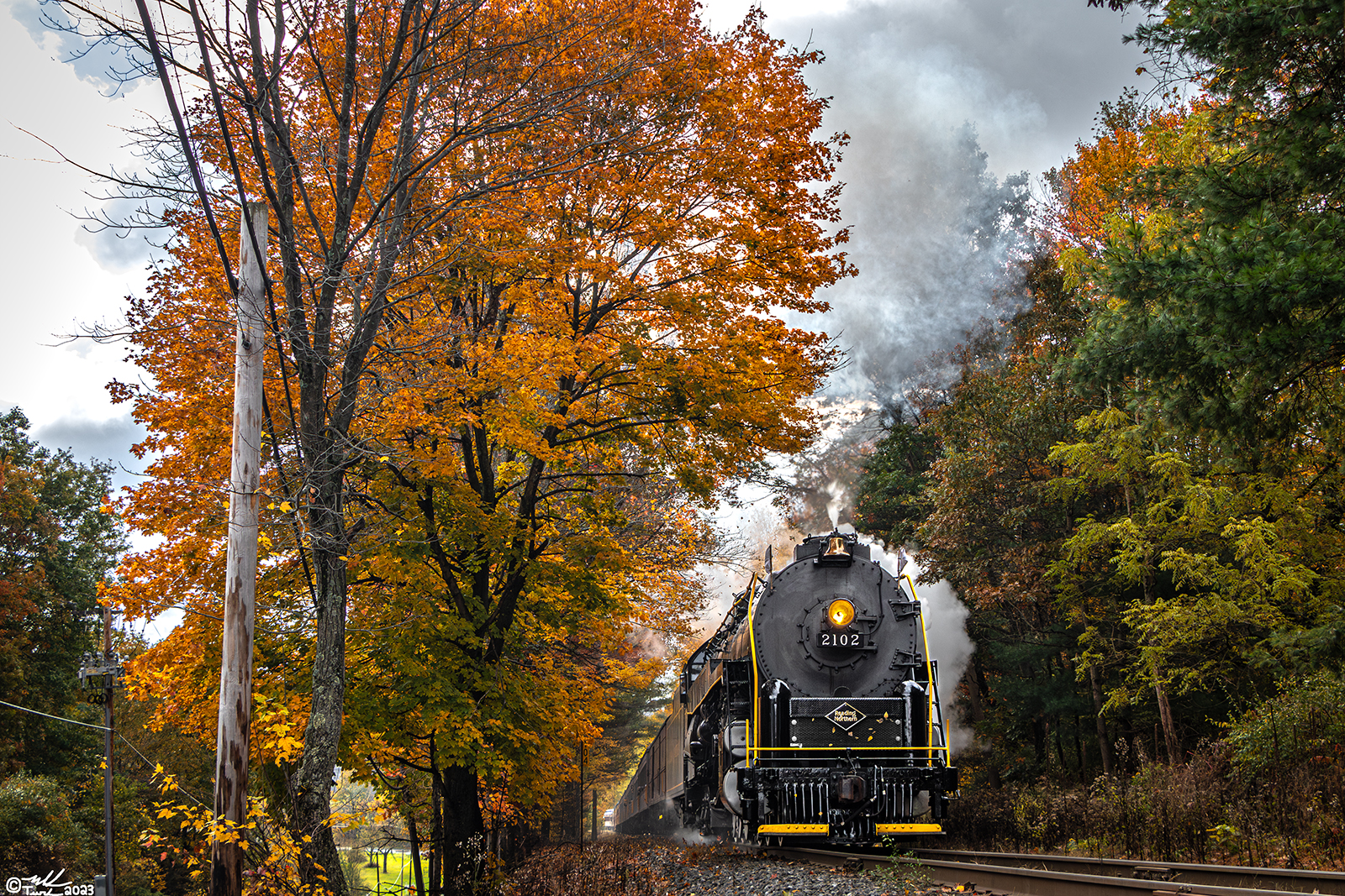 RDG 2102 is a class T-1 and  is pictured in Barnesville, Pennsylvania, USA.  This was taken along the Barnesville on the Reading Company. Photo Copyright: Mark Turkovich uploaded to Railroad Gallery on 10/28/2023. This photograph of RDG 2102 was taken on Saturday, October 21, 2023. All Rights Reserved. 