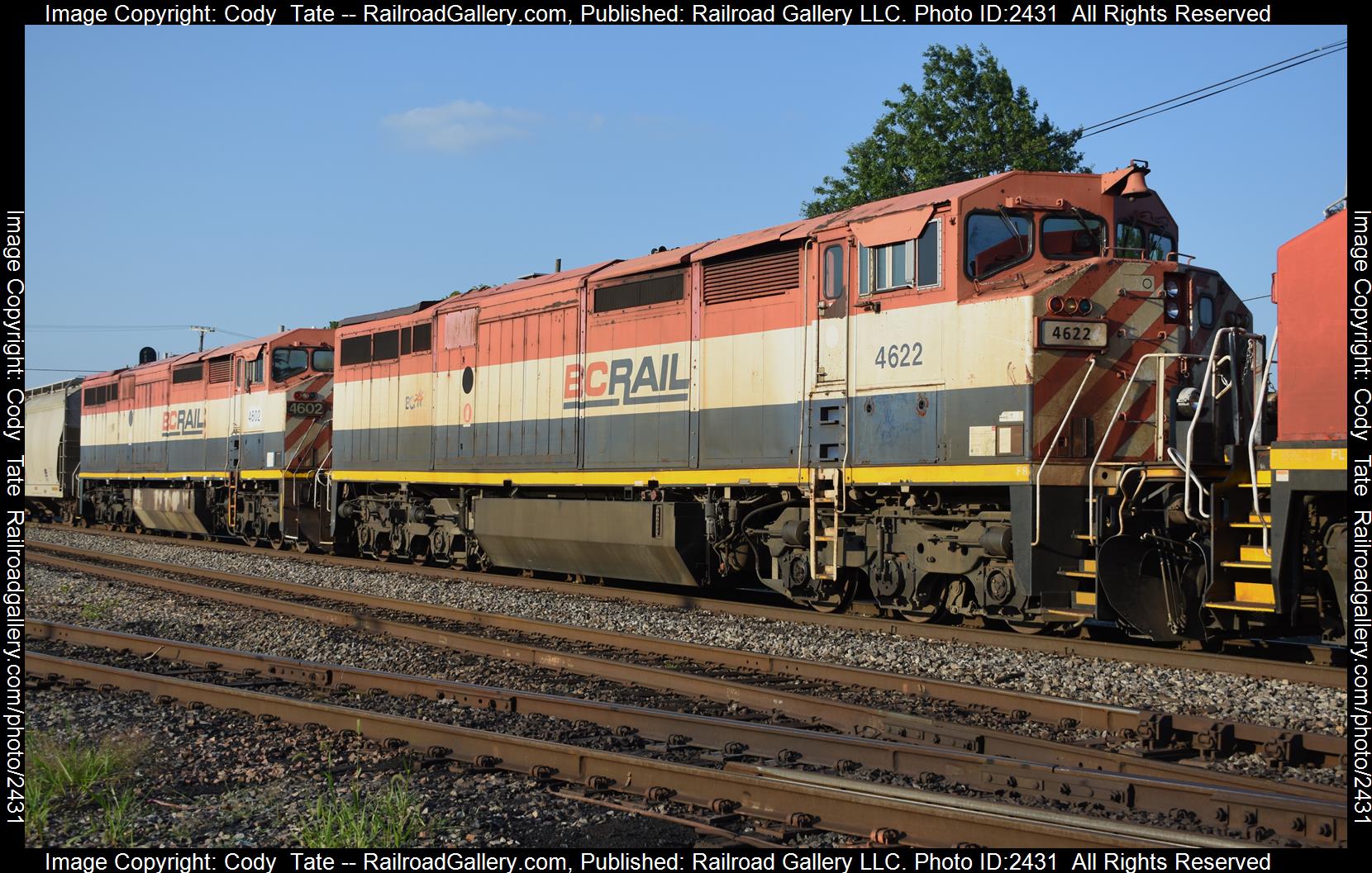 BCOL 4622 is a class C40-8M and  is pictured in Centralia, Illinois, United States.  This was taken along the Centralia subdivision  on the Canadian National Railway. Photo Copyright: Cody  Tate uploaded to Railroad Gallery on 11/12/2023. This photograph of BCOL 4622 was taken on Sunday, July 03, 2022. All Rights Reserved. 