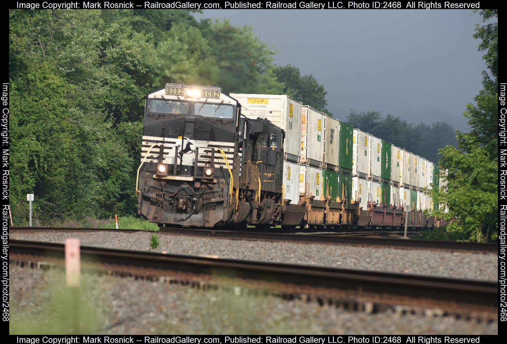 NS 8082 is a class GE ES44AC and  is pictured in Cove, Pennsylvania, United States .  This was taken along the Pittsburgh Line on the Norfolk Southern. Photo Copyright: Mark Rosnick uploaded to Railroad Gallery on 11/18/2023. This photograph of NS 8082 was taken on Sunday, August 09, 2020. All Rights Reserved. 