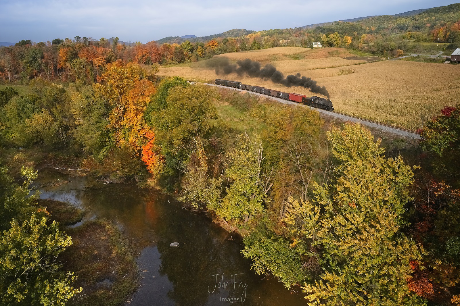 EBT 16 is a class Mikado and  is pictured in Rockhill, Pennsylvania, United States.  This was taken along the Rockhill on the East Broad Top. Photo Copyright: John  Fry uploaded to Railroad Gallery on 11/22/2023. This photograph of EBT 16 was taken on Thursday, October 19, 2023. All Rights Reserved. 