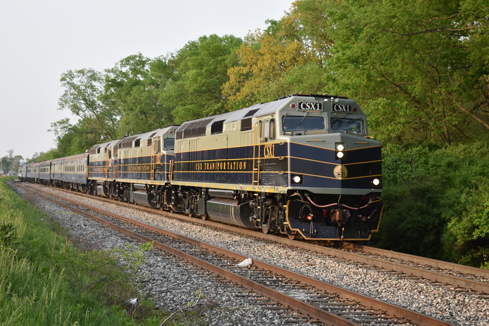 CSXT 1 is a class F40PH-2 and  is pictured in Lafayette, IN, USA.  This was taken along the Monon Subdivision on the CSX Transportation. Photo Copyright: James Ellison uploaded to Railroad Gallery on 11/26/2022. This photograph of CSXT 1 was taken on Wednesday, May 11, 2022. All Rights Reserved. 