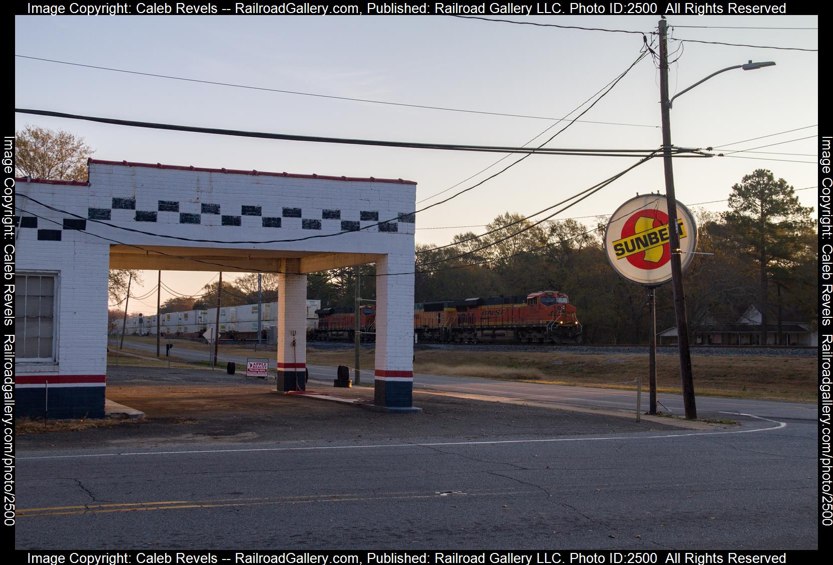 BNSF 7264 is a class GE ES44C4 and  is pictured in Grover, North Carolina, USA.  This was taken along the Norfolk Southern Charlotte District  on the Norfolk Southern. Photo Copyright: Caleb Revels uploaded to Railroad Gallery on 11/26/2023. This photograph of BNSF 7264 was taken on Saturday, November 25, 2023. All Rights Reserved. 