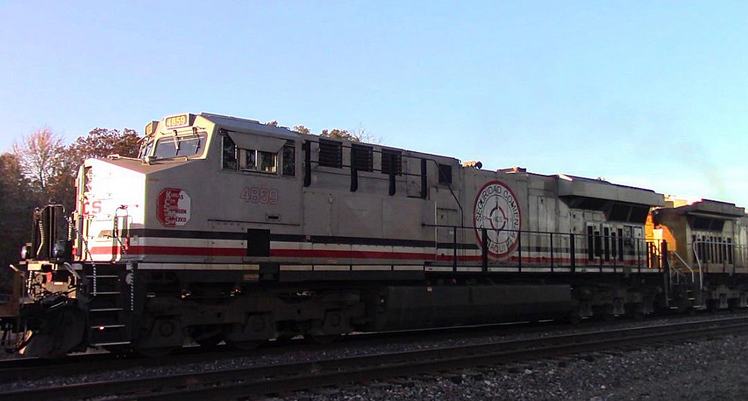 KCS 4859 is a class GE ES44AC and  is pictured in Salem, Illinois, USA.  This was taken along the UP Salem subdivision on the Union Pacific Railroad. Photo Copyright: Blaise Lambert uploaded to Railroad Gallery on 11/28/2023. This photograph of KCS 4859 was taken on Thursday, November 02, 2023. All Rights Reserved. 