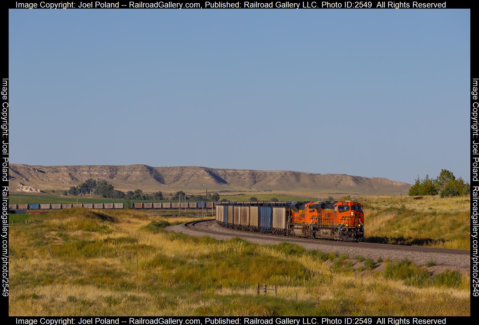 BNSF 6185 is a class GE ES44AC and  is pictured in Northport, Nebraska, USA.  This was taken along the Angora Sub on the BNSF Railway. Photo Copyright: Joel Poland uploaded to Railroad Gallery on 12/02/2023. This photograph of BNSF 6185 was taken on Saturday, September 16, 2023. All Rights Reserved. 