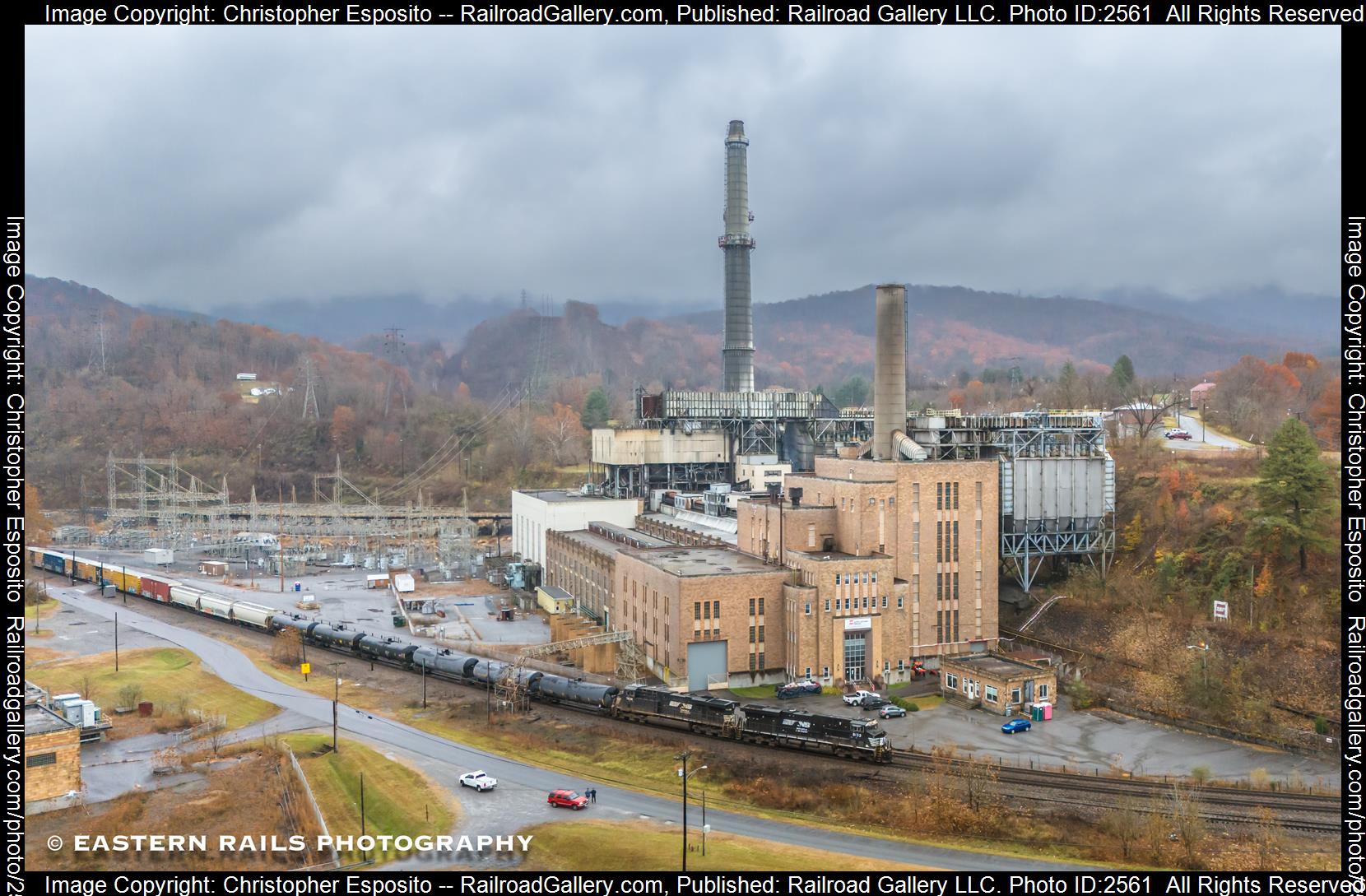 ns 8132 is a class ES44AC and  is pictured in Glen Lyn, VA, USA.  This was taken along the Christiansburg District on the Norfolk Southern. Photo Copyright: Christopher Esposito uploaded to Railroad Gallery on 12/03/2023. This photograph of ns 8132 was taken on Friday, November 10, 2023. All Rights Reserved. 