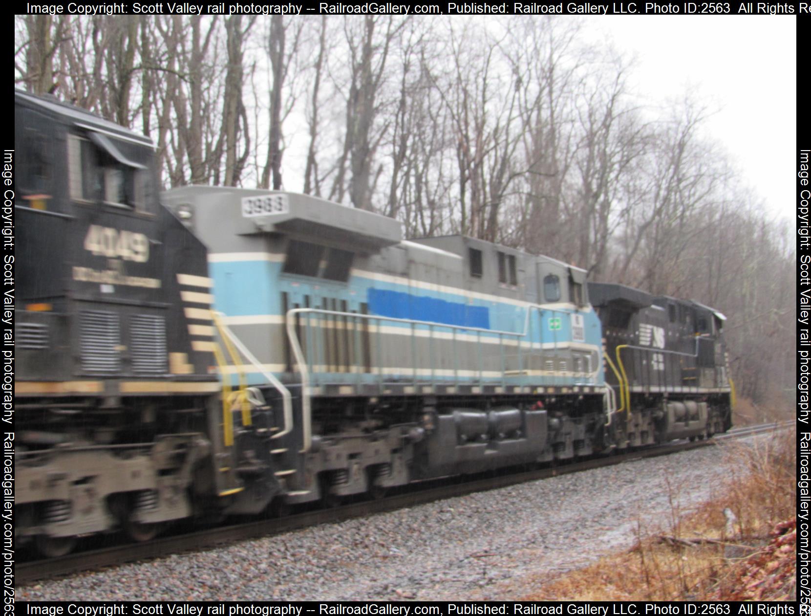 NS 3988 is a class AC4400WC and  is pictured in Glenburn, Pennsylvania, United States of America.  This was taken along the Sunbury line on the NS. Photo Copyright: Scott Valley rail photography uploaded to Railroad Gallery on 12/03/2023. This photograph of NS 3988 was taken on Sunday, December 03, 2023. All Rights Reserved. 