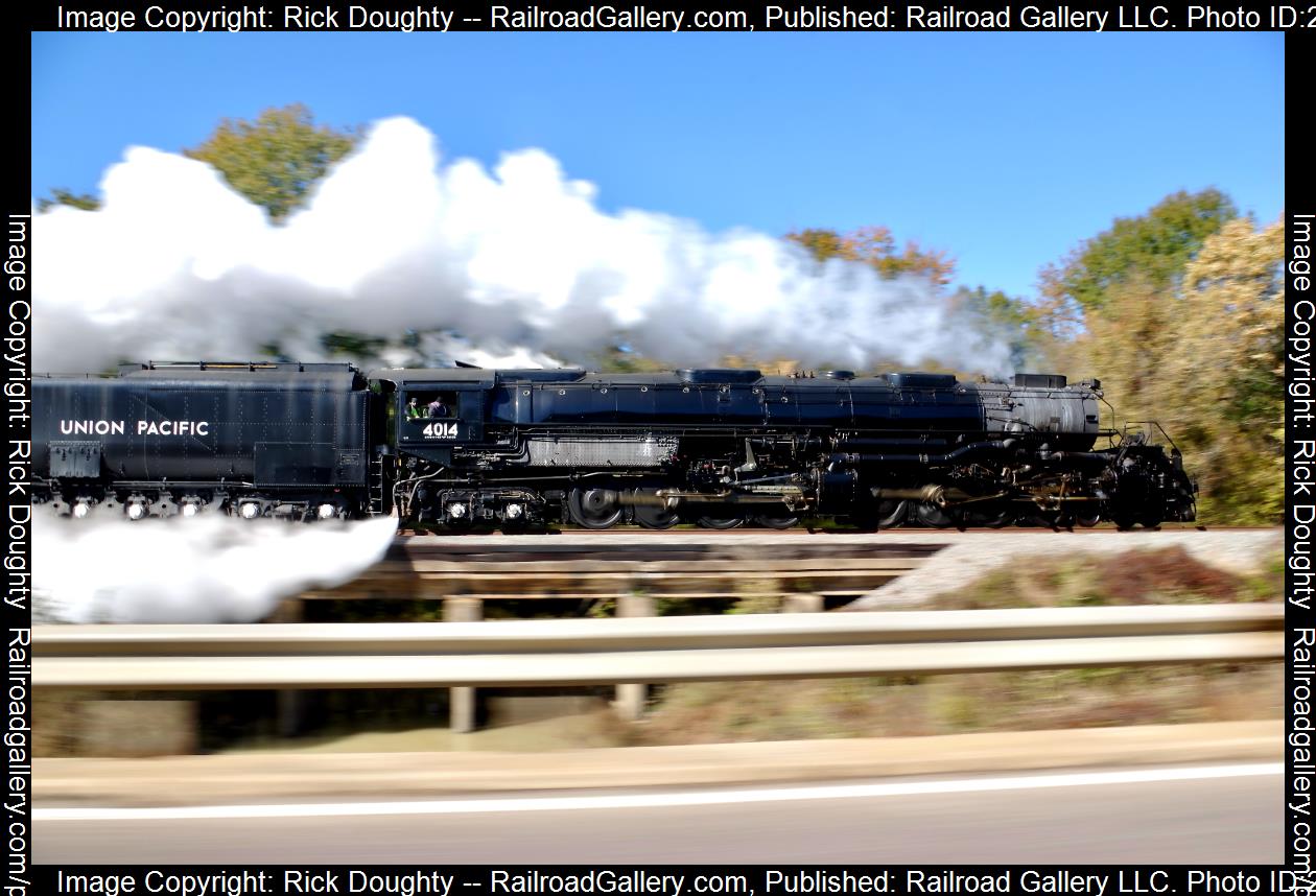 UP 4014 is a class 4-8-8-4 and  is pictured in Hope, Arkansas, USA.  This was taken along the Texarkana/ UP on the Union Pacific Railroad. Photo Copyright: Rick Doughty uploaded to Railroad Gallery on 12/03/2023. This photograph of UP 4014 was taken on Tuesday, November 12, 2019. All Rights Reserved. 