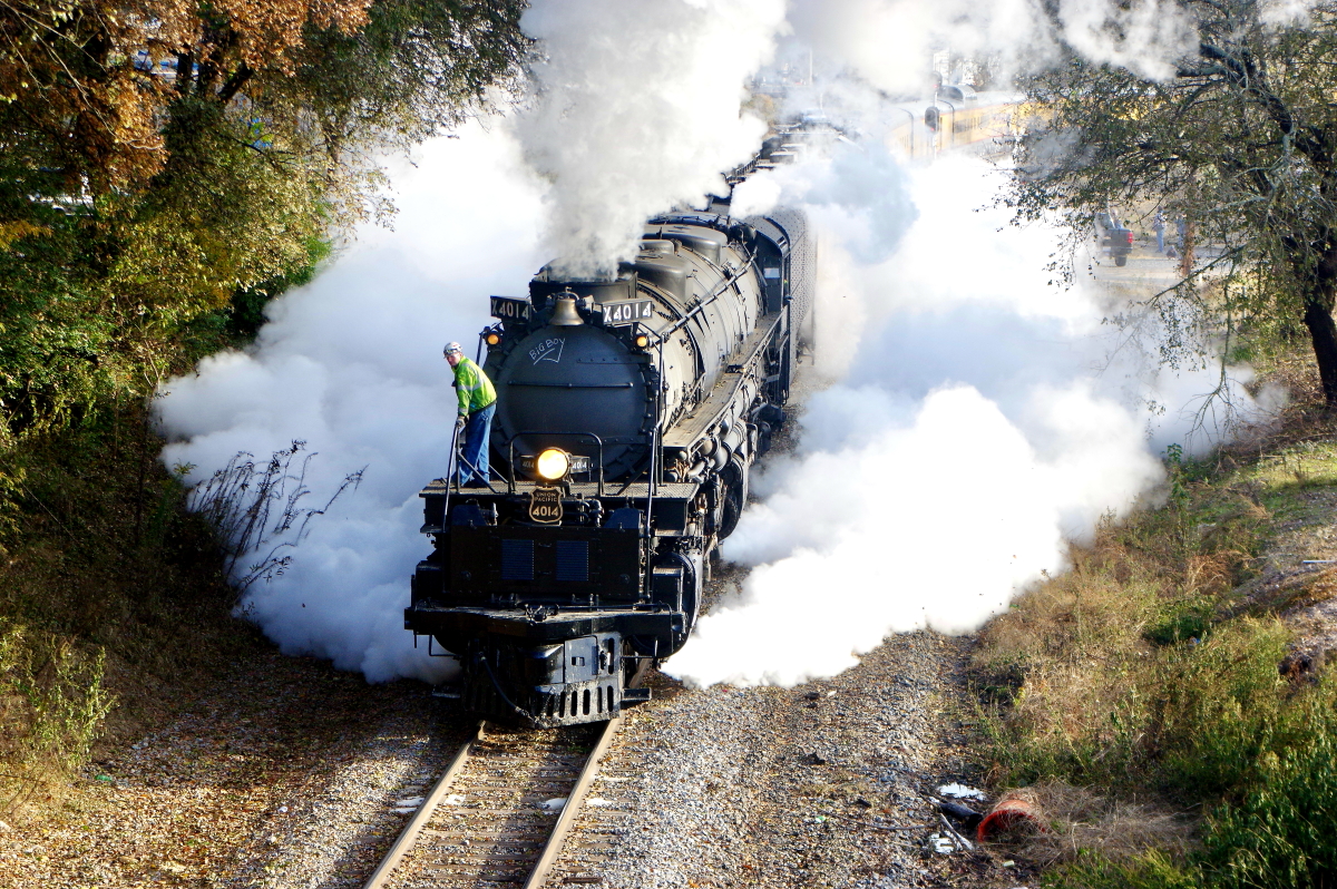 UP 4014 is a class 4-8-8-4 and  is pictured in Little Rock, Arkansas, USA.  This was taken along the Little Rock on the Union Pacific Railroad. Photo Copyright: Rick Doughty uploaded to Railroad Gallery on 12/04/2023. This photograph of UP 4014 was taken on Wednesday, November 13, 2019. All Rights Reserved. 