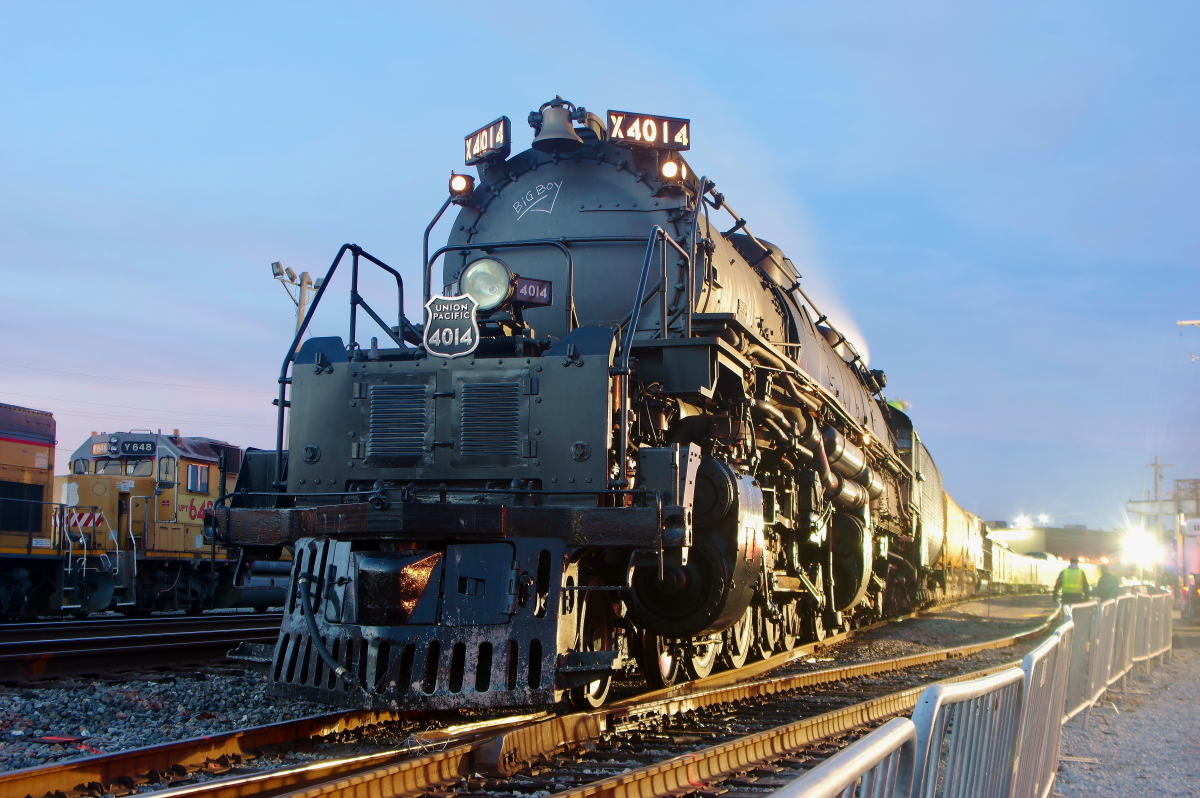 UP 4014 is a class 4-8-8-4 and  is pictured in Little Rock, Arkansas, USA.  This was taken along the Little Rock on the Union Pacific Railroad. Photo Copyright: Rick Doughty uploaded to Railroad Gallery on 12/04/2023. This photograph of UP 4014 was taken on Wednesday, November 13, 2019. All Rights Reserved. 