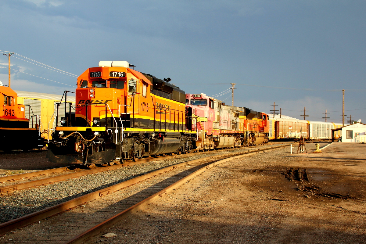 BNSF 1715 is a class EMD SD40-2 and  is pictured in Albuquerque, New Mexico, USA.  This was taken along the Albuquerque/BNSF on the BNSF Railway. Photo Copyright: Rick Doughty uploaded to Railroad Gallery on 12/10/2023. This photograph of BNSF 1715 was taken on Saturday, July 10, 2021. All Rights Reserved. 