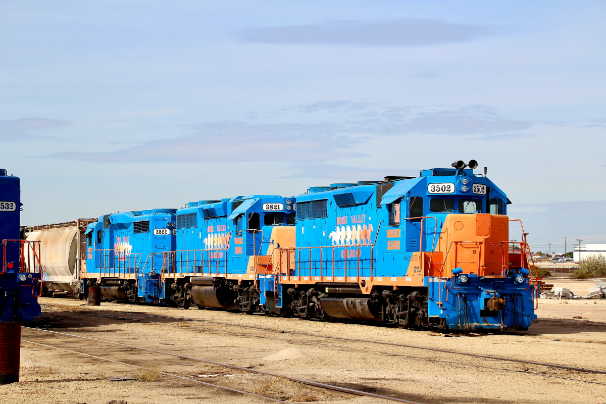 BVRR 3502 is a class EMD GP35 and  is pictured in Nampa, Idaho, USA.  This was taken along the Boise Valley Railroad. Photo Copyright: Rick Doughty uploaded to Railroad Gallery on 12/12/2023. This photograph of BVRR 3502 was taken on Saturday, October 17, 2020. All Rights Reserved. 