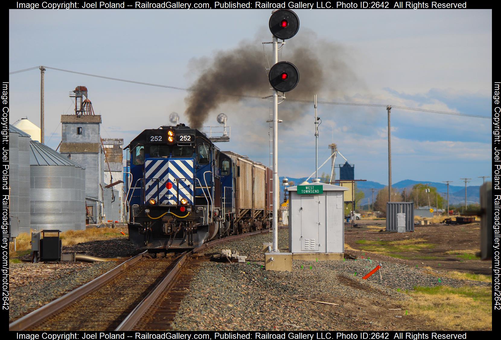 MRL 252 is a class EMD SD40-2XR and  is pictured in Townsend, Montana, USA.  This was taken along the 2nd Sub on the Montana Rail Link. Photo Copyright: Joel Poland uploaded to Railroad Gallery on 12/12/2023. This photograph of MRL 252 was taken on Friday, May 27, 2022. All Rights Reserved. 