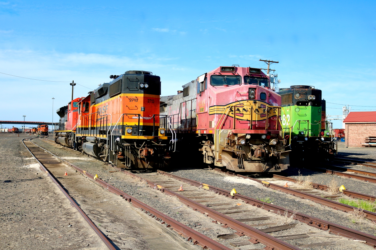 SF 644 is a class GE C44-9W (Dash 9-44CW) and  is pictured in Pasco, Washington, USA.  This was taken along the Northwest/BNSF on the Santa Fe. Photo Copyright: Rick Doughty uploaded to Railroad Gallery on 12/13/2023. This photograph of SF 644 was taken on Wednesday, April 26, 2023. All Rights Reserved. 