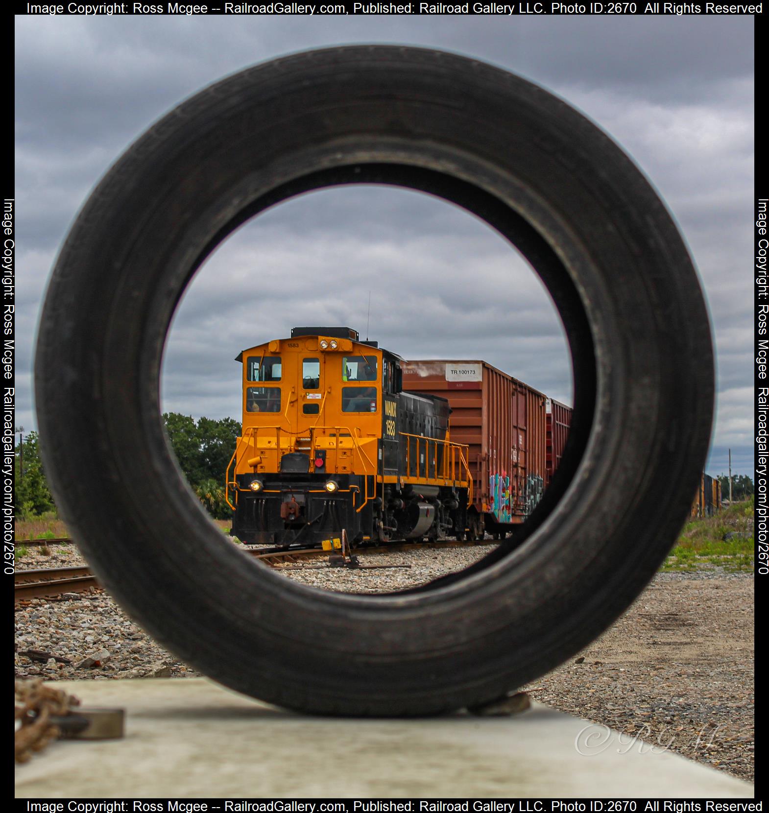 WAMX #1583 is a class EMD MP15DC and  is pictured in Jacksonville , Florida, USA.  This was taken along the N/A on the WAMX. Photo Copyright: Ross Mcgee uploaded to Railroad Gallery on 12/15/2023. This photograph of WAMX #1583 was taken on Sunday, May 28, 2023. All Rights Reserved. 