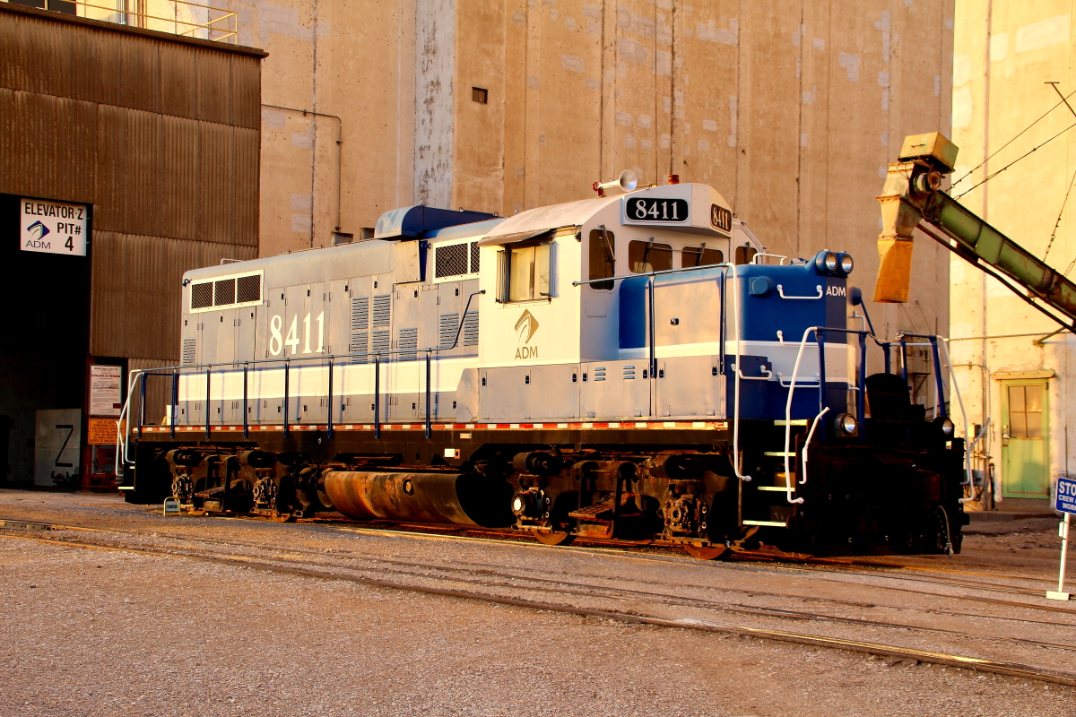 ADM 8411 is a class EMD GP10 and  is pictured in Enid, Oklahoma, USA.  This was taken along the Archer Daniel Midland. Photo Copyright: Rick Doughty uploaded to Railroad Gallery on 12/16/2023. This photograph of ADM 8411 was taken on Wednesday, March 10, 2021. All Rights Reserved. 