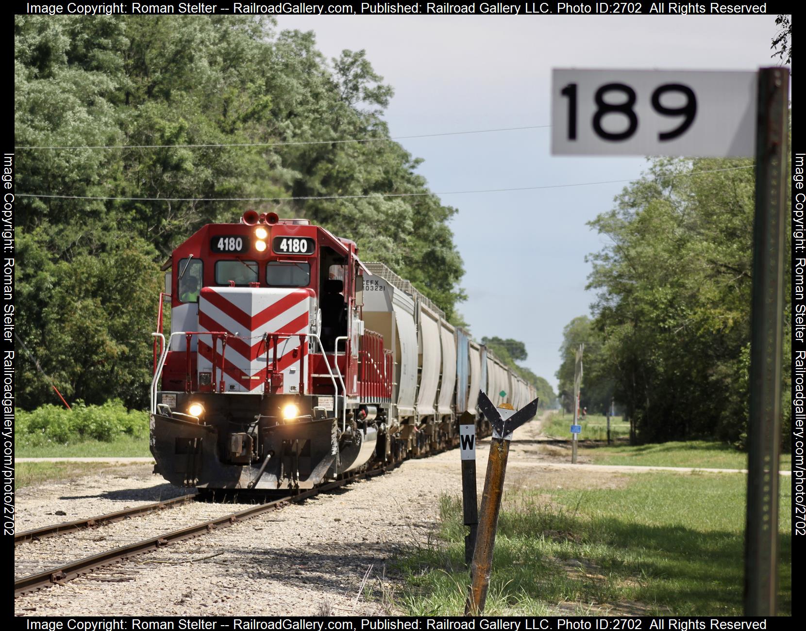 WAMX 4180 is a class EMD SD40-2 and  is pictured in Avoca, Wisconsin , United States.  This was taken along the Prairie Subdivision on the Wisconsin and Southern Railroad. Photo Copyright: Roman Stelter uploaded to Railroad Gallery on 12/16/2023. This photograph of WAMX 4180 was taken on Wednesday, July 19, 2023. All Rights Reserved. 