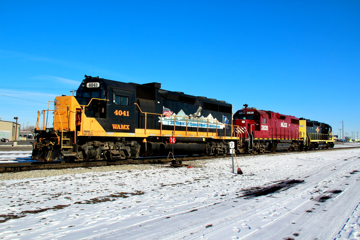 WAMX 4041 is a class EMD GP40-3 and  is pictured in Twin Falls, Idaho, USA.  This was taken along the Twin Falls/ EIRR on the Eastern Idaho Railroad. Photo Copyright: Rick Doughty uploaded to Railroad Gallery on 12/17/2023. This photograph of WAMX 4041 was taken on Saturday, January 29, 2022. All Rights Reserved. 