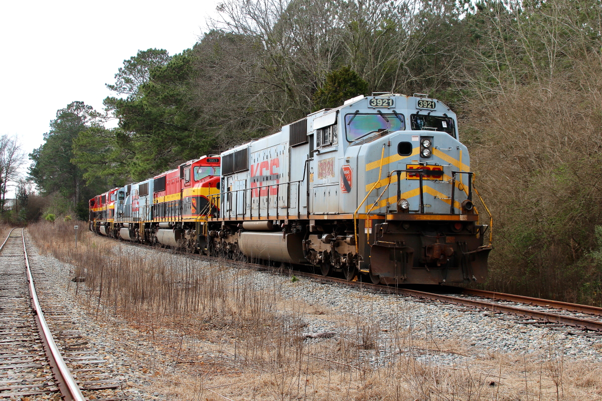 KCS 3921 is a class EMD SD70MAC and  is pictured in Thomaston, Georgia, USA.  This was taken along the Kansas City Southern Railway. Photo Copyright: Rick Doughty uploaded to Railroad Gallery on 12/19/2023. This photograph of KCS 3921 was taken on Monday, February 22, 2021. All Rights Reserved. 