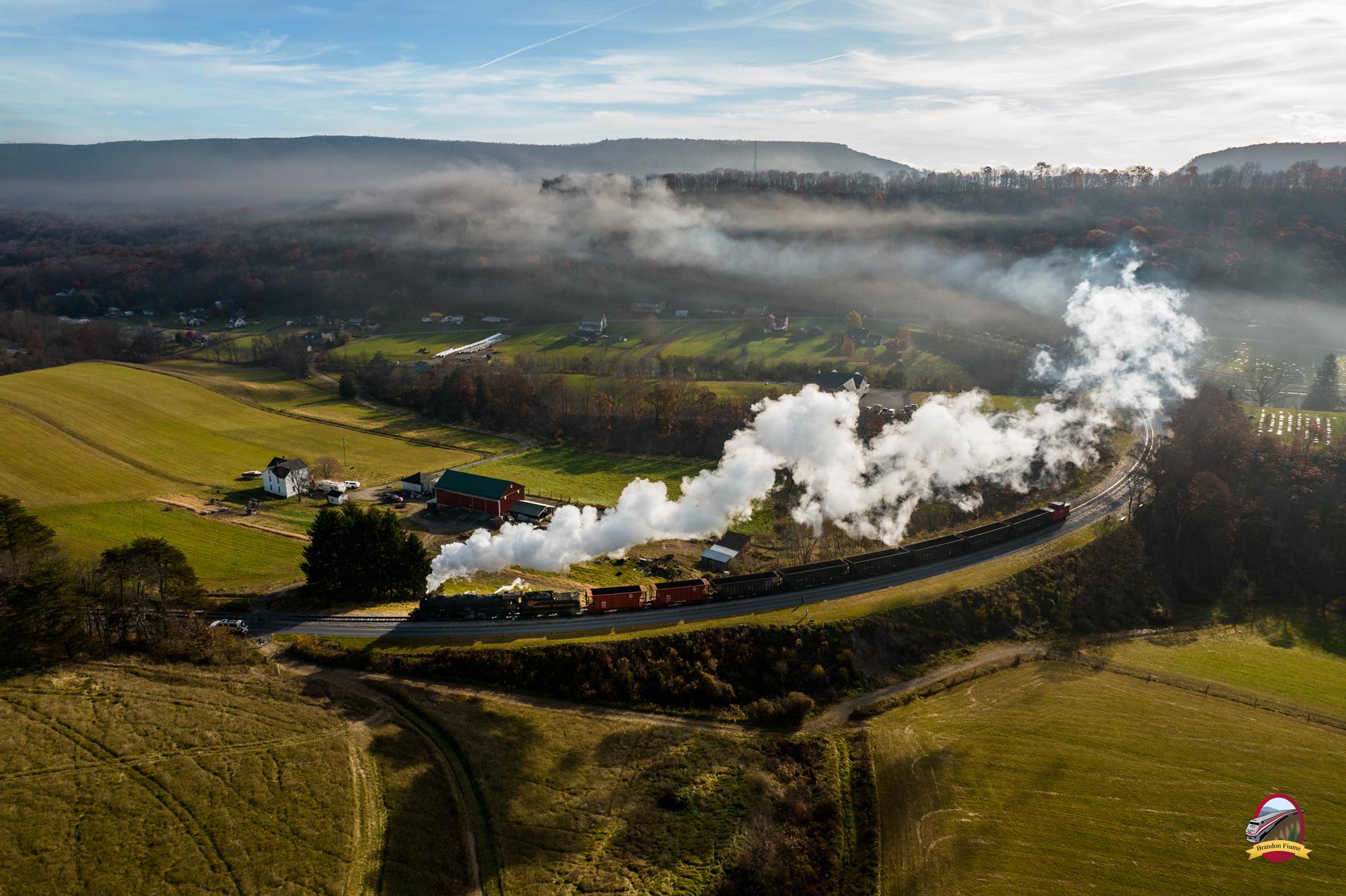 WMSR 1309 is a class Steam 2-6-6-2 and  is pictured in Corriganville, Maryland , USA.  This was taken along the Western Maryland Scenic on the Western Maryland Scenic Railroad. Photo Copyright: Brandon Fiume uploaded to Railroad Gallery on 11/28/2022. This photograph of WMSR 1309 was taken on Saturday, November 05, 2022. All Rights Reserved. 