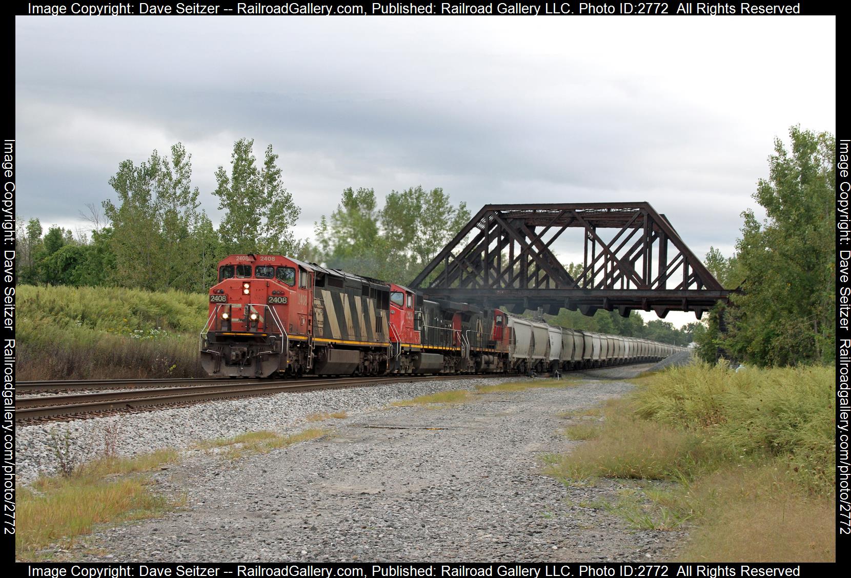 CN 2408 CN 2508 CN 2639 is a class C40-8M C44-9WL C44-9W and  is pictured in Blasdell, New York, United States.  This was taken along the Lake Erie on the Norfolk Southern. Photo Copyright: Dave Seitzer uploaded to Railroad Gallery on 12/24/2023. This photograph of CN 2408 CN 2508 CN 2639 was taken on Thursday, September 13, 2018. All Rights Reserved. 