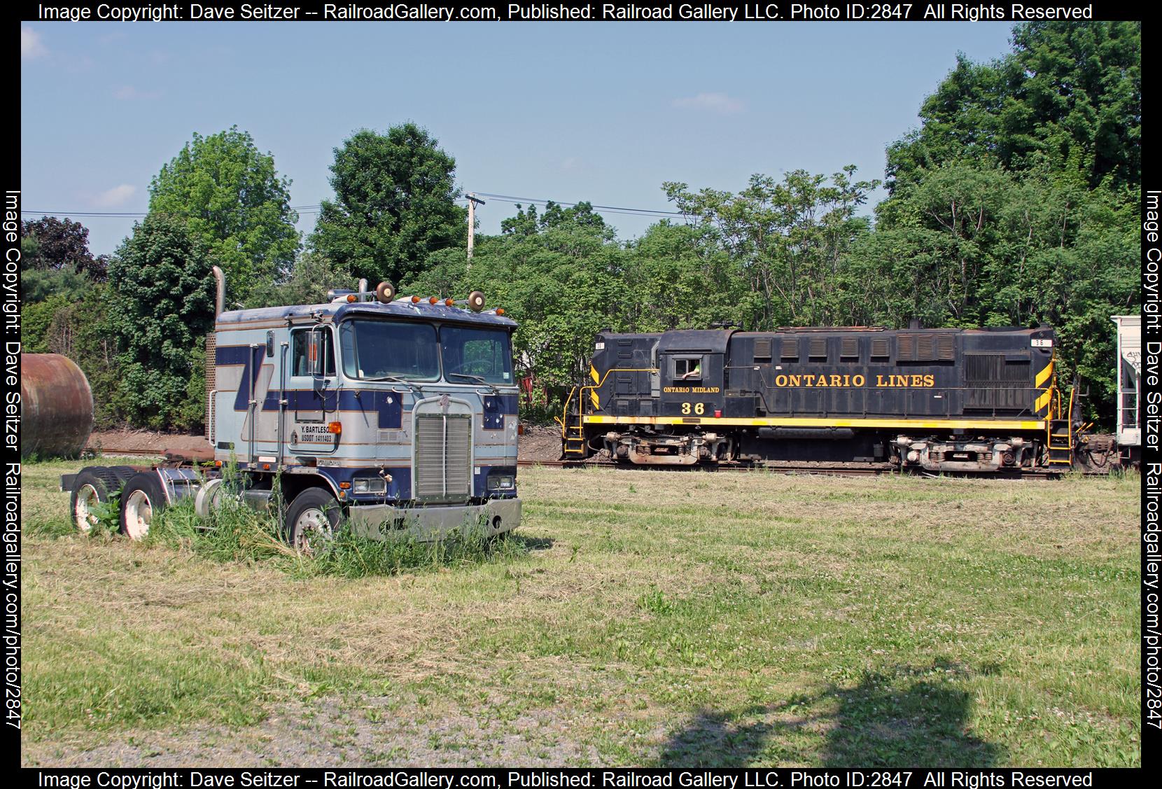 OMID 36 is a class RS11 and  is pictured in Sodus Center, New York, United States.  This was taken along the Elmira Branch on the Ontario Midland. Photo Copyright: Dave Seitzer uploaded to Railroad Gallery on 01/02/2024. This photograph of OMID 36 was taken on Friday, June 05, 2020. All Rights Reserved. 