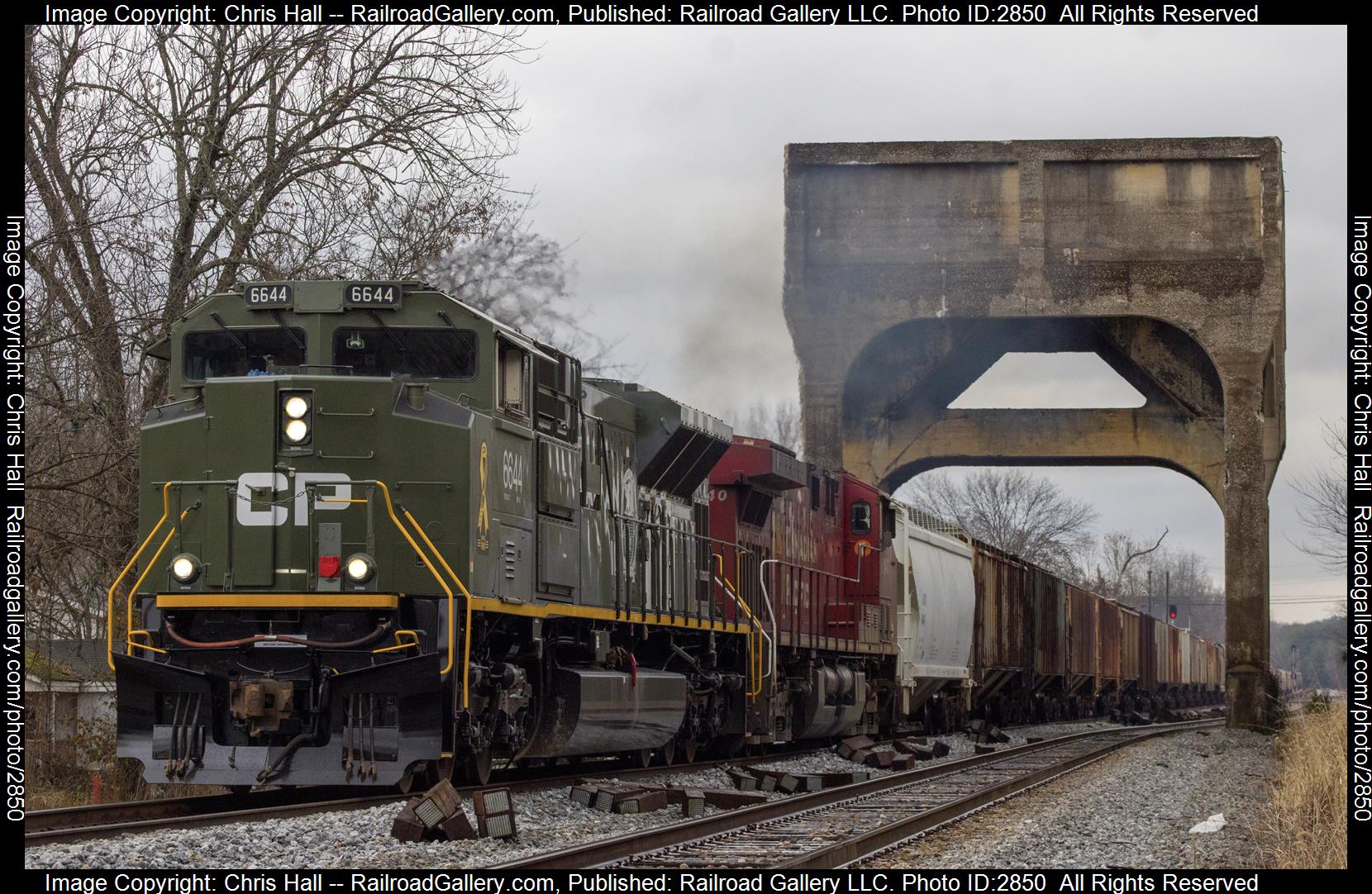 CP 6644 is a class EMD SD70ACU and  is pictured in Lebanon Junction, Kentucky, United States.  This was taken along the Mainline Subdivision on the CSX Transportation. Photo Copyright: Chris Hall uploaded to Railroad Gallery on 01/02/2024. This photograph of CP 6644 was taken on Saturday, December 09, 2023. All Rights Reserved. 