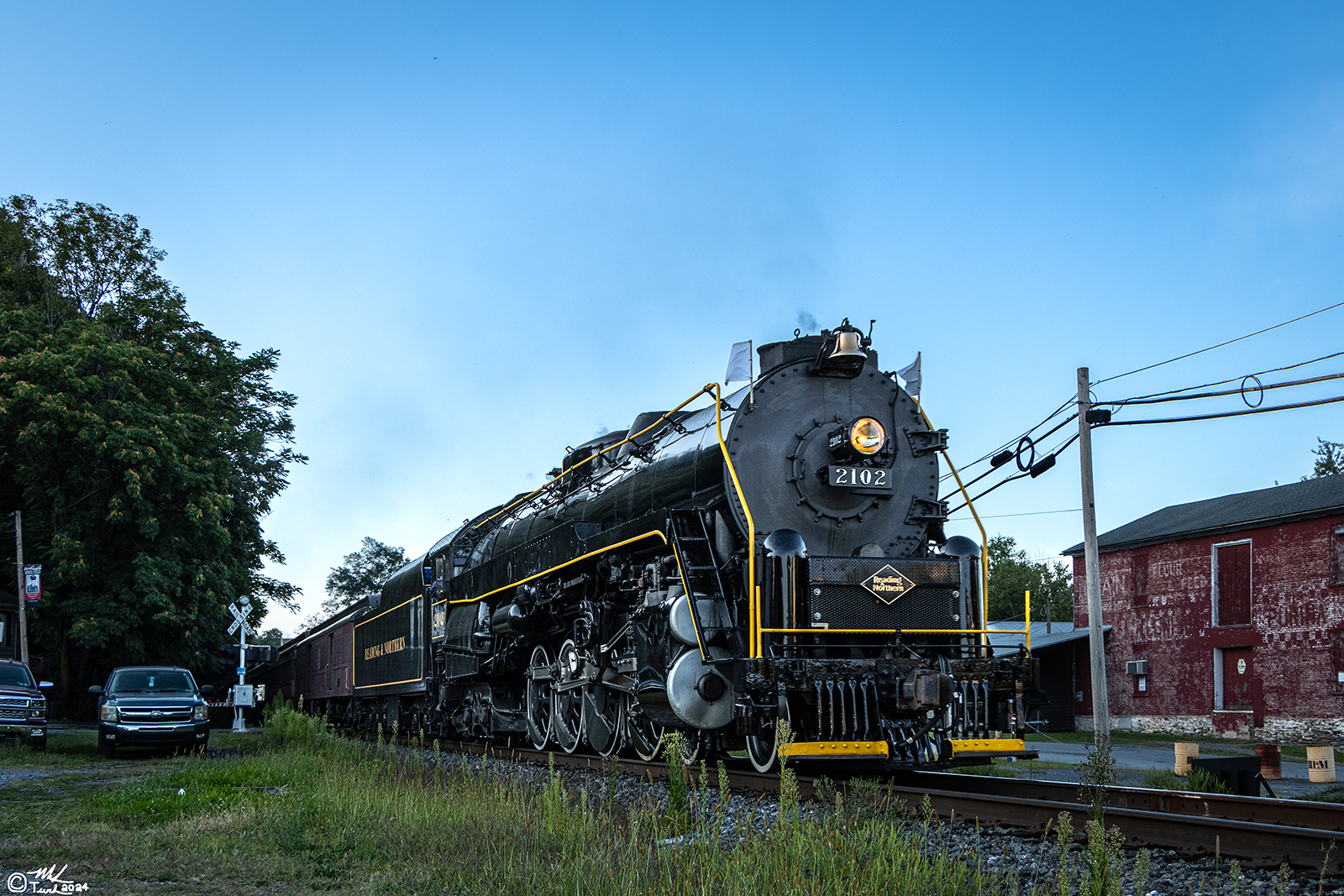 RDG 2102 is a class T-1 and  is pictured in Leesport, Pennsylvania, USA.  This was taken along the Leesport on the Reading Company. Photo Copyright: Mark Turkovich uploaded to Railroad Gallery on 01/03/2024. This photograph of RDG 2102 was taken on Saturday, September 02, 2023. All Rights Reserved. 