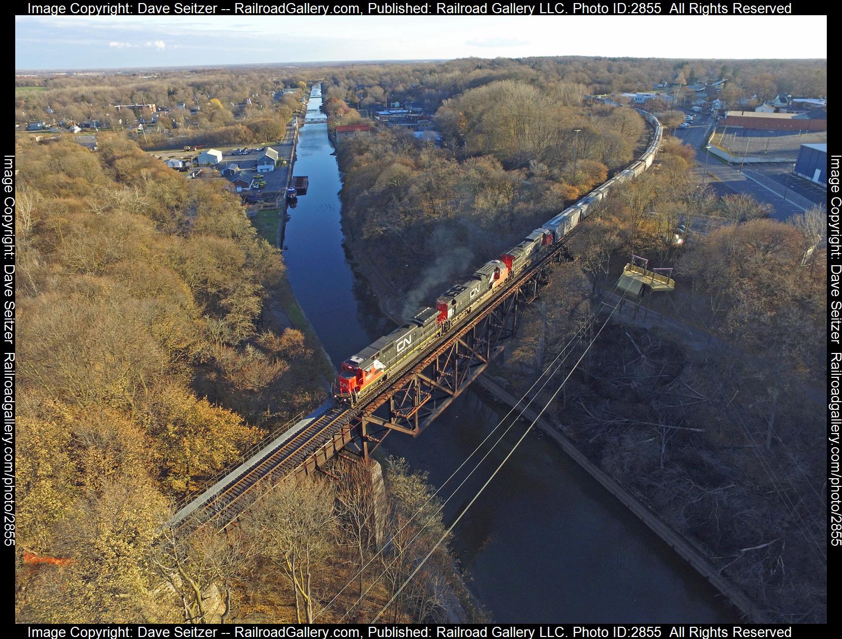 CN 2031 CN 8879 CN 2178 is a class C40-8 SD70M-2 C40-8W and  is pictured in Lockport, New York, United States.  This was taken along the Falls Road on the Falls Road Railroad. Photo Copyright: Dave Seitzer uploaded to Railroad Gallery on 01/03/2024. This photograph of CN 2031 CN 8879 CN 2178 was taken on Wednesday, November 29, 2017. All Rights Reserved. 