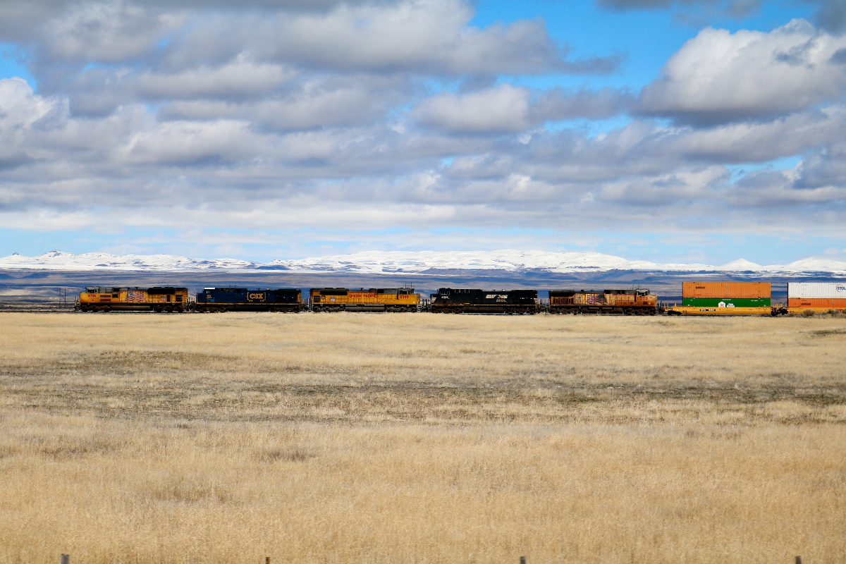 UP 8706 is a class EMD SD70ACe and  is pictured in Bliss, Idaho, USA.  This was taken along the Nampa/UP on the Union Pacific Railroad. Photo Copyright: Rick Doughty uploaded to Railroad Gallery on 01/06/2024. This photograph of UP 8706 was taken on Monday, March 27, 2023. All Rights Reserved. 