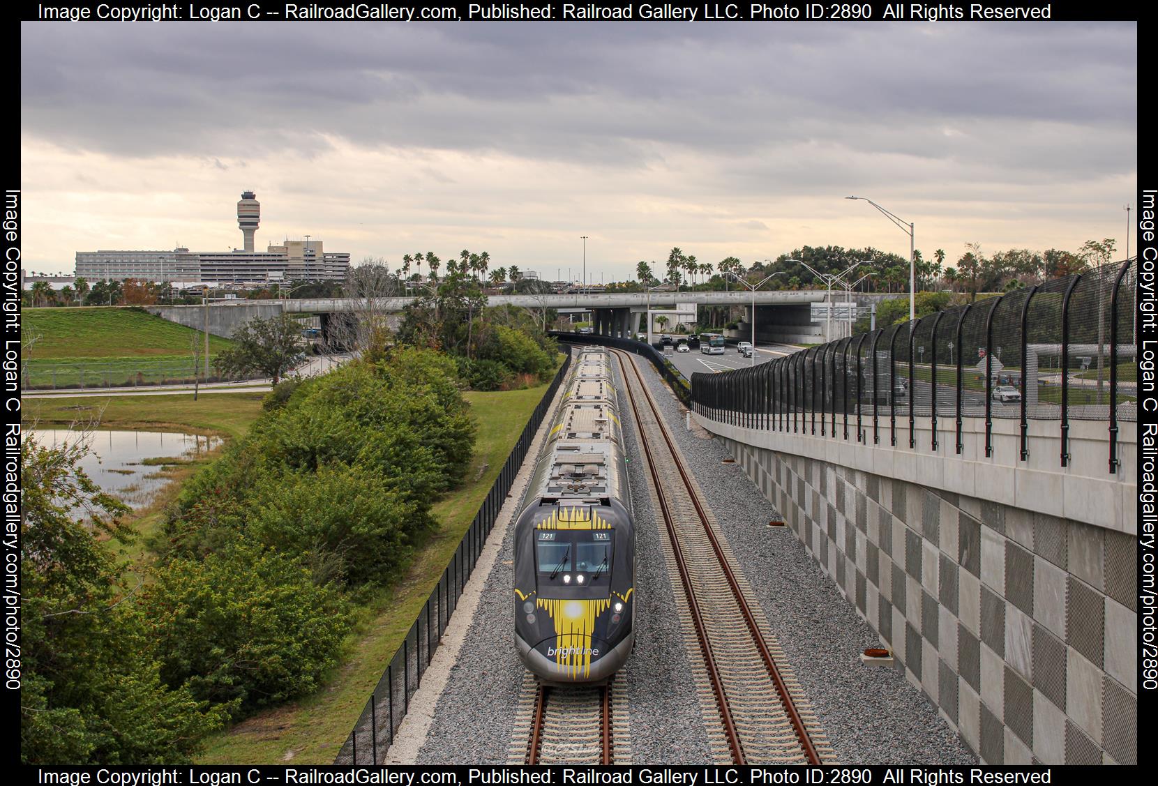 BLF 121 is a class SCB40 and  is pictured in Orlando, Florida, USA.  This was taken along the Orlando Extension on the Brightline. Photo Copyright: Logan C uploaded to Railroad Gallery on 01/06/2024. This photograph of BLF 121 was taken on Friday, December 29, 2023. All Rights Reserved. 