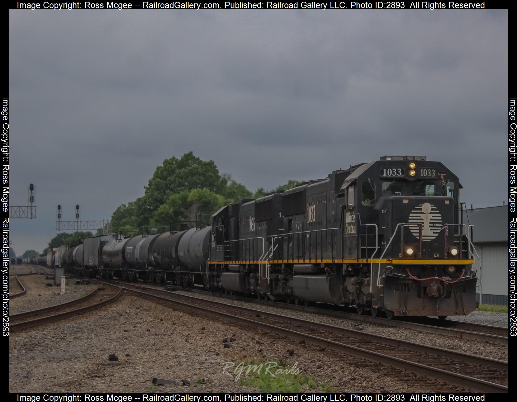 IC 1033 is a class EMD SD70 and  is pictured in Griffith, Indiana, USA.  This was taken along the CN Matteson Sub  on the Canadian National Railway. Photo Copyright: Ross Mcgee uploaded to Railroad Gallery on 01/06/2024. This photograph of IC 1033 was taken on Thursday, July 06, 2023. All Rights Reserved. 