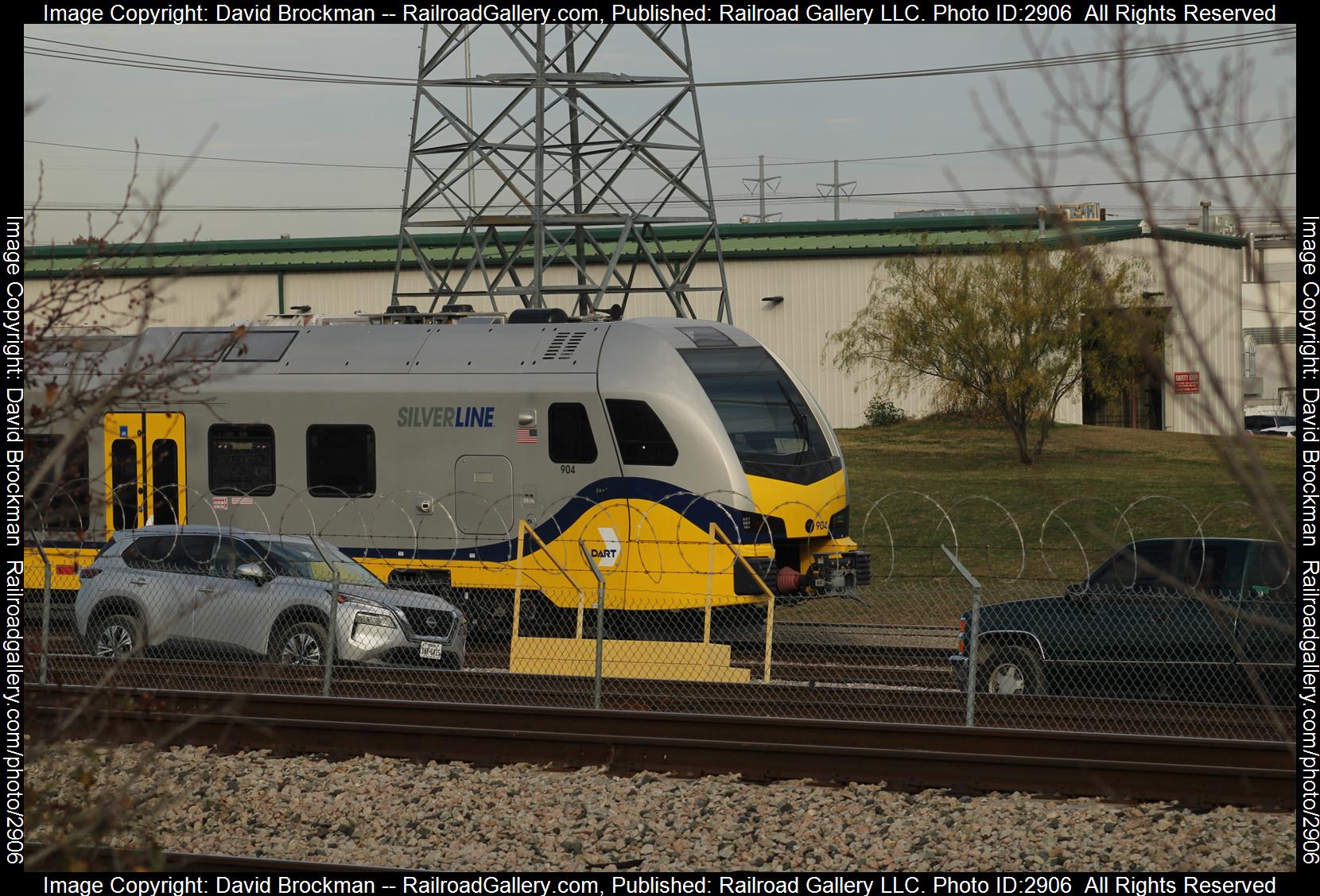 DART 904 is a class Stadler FLIRT3 and  is pictured in Irving, Texas, United States.  This was taken along the TRE Fort Worth - Dallas on the Dallas Area Rapid Transit. Photo Copyright: David Brockman uploaded to Railroad Gallery on 01/08/2024. This photograph of DART 904 was taken on Thursday, December 14, 2023. All Rights Reserved. 