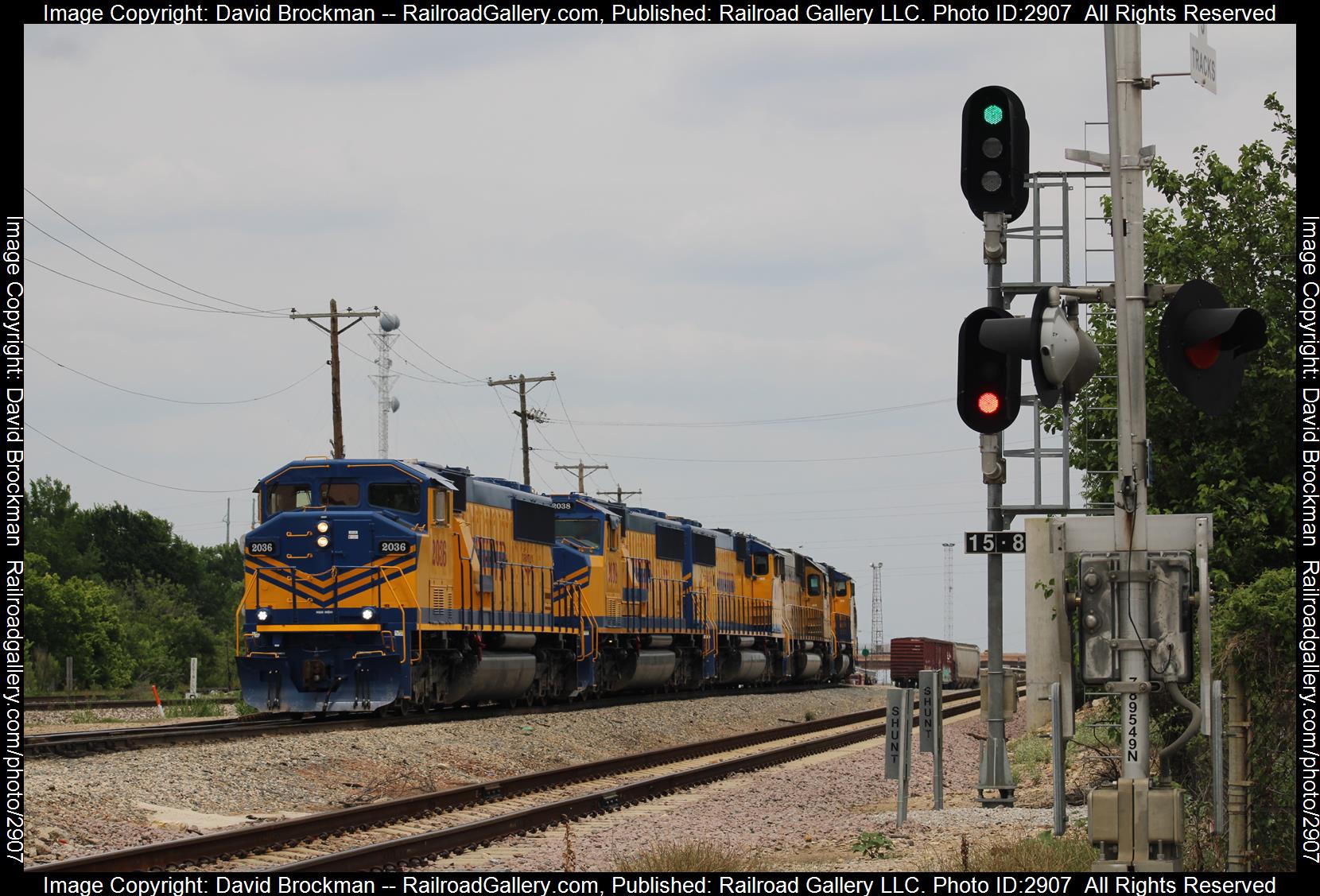 FWWR 2036 is a class EMD SD60M and  is pictured in Fort Worth, Texas, United States.  This was taken along the FWWR Hodge Yard on the Fort Worth and Western Railroad. Photo Copyright: David Brockman uploaded to Railroad Gallery on 01/08/2024. This photograph of FWWR 2036 was taken on Thursday, May 25, 2023. All Rights Reserved. 