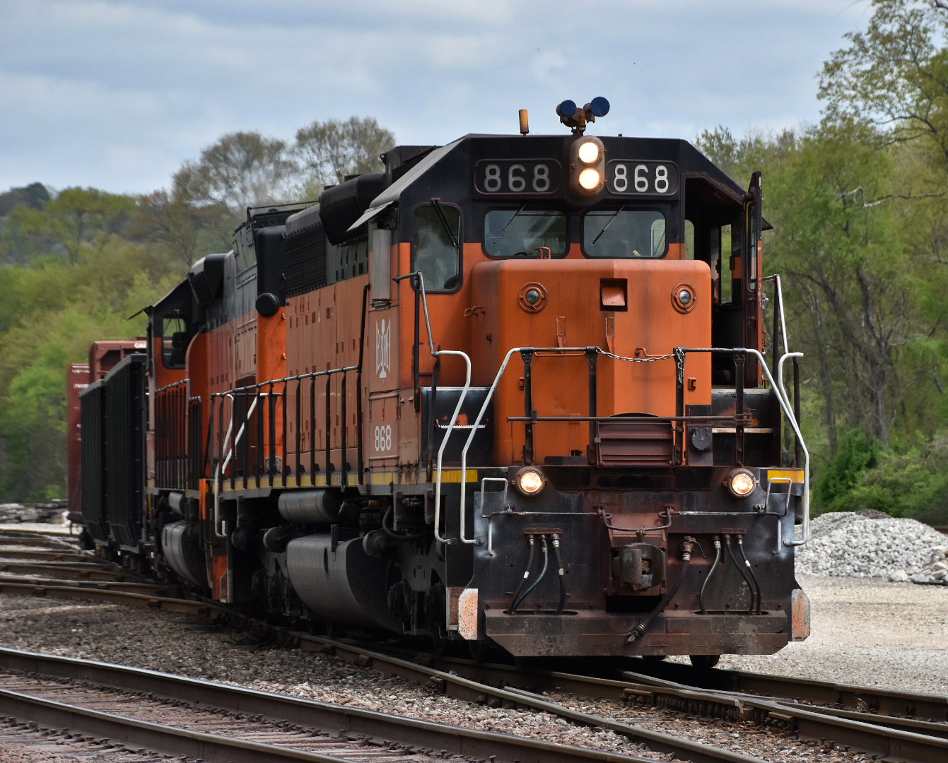 B&LE 868 is a class SD38AC and  is pictured in Butler, Pennsylvania, United States.  This was taken along the Bessemer Subdivision on the Canadian National Railway. Photo Copyright: Ian S uploaded to Railroad Gallery on 01/08/2024. This photograph of B&LE 868 was taken on Friday, May 13, 2022. All Rights Reserved. 