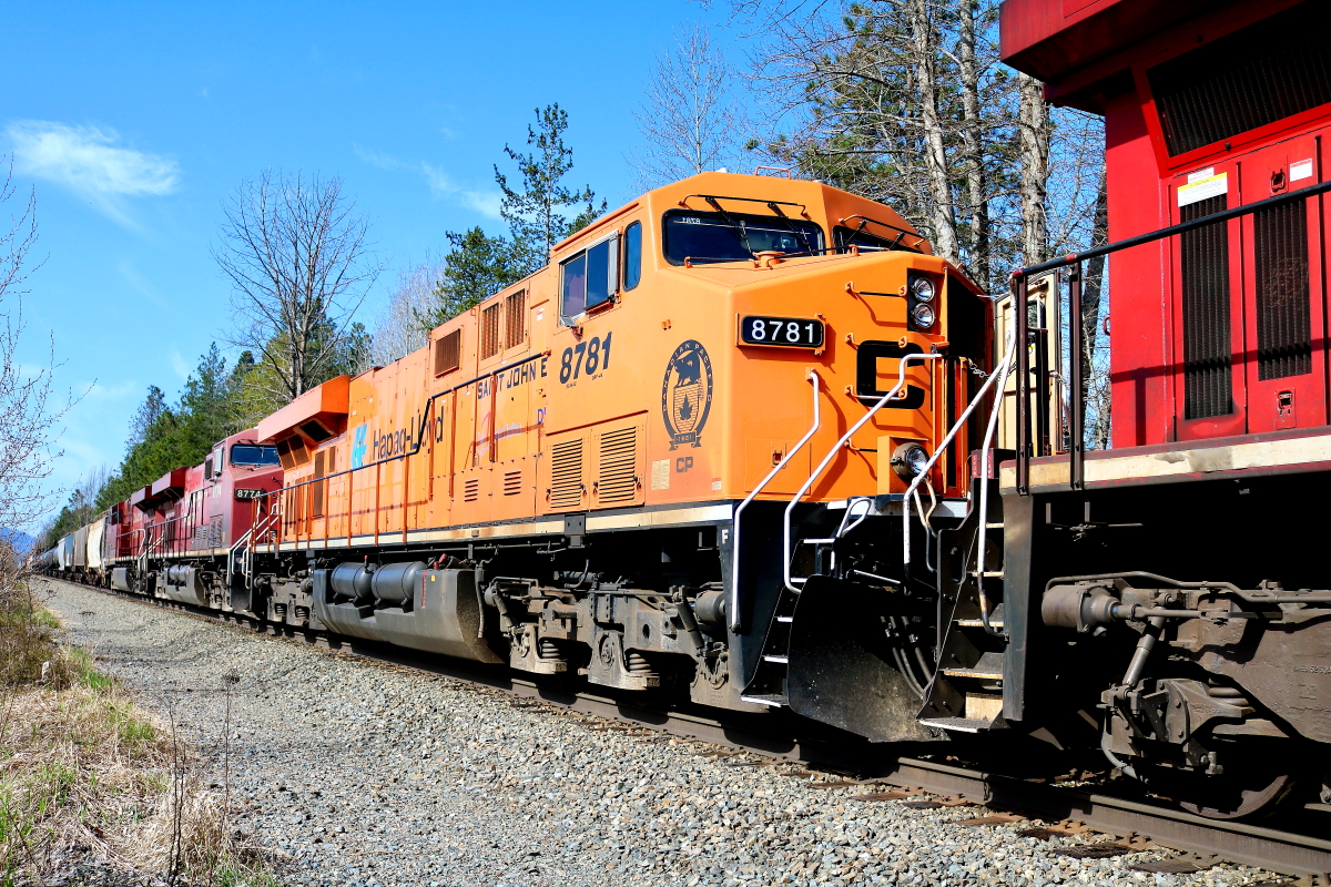 CP 8781 is a class GE AC4400CW and  is pictured in Sandpoint, Idaho, USA.  This was taken along the Sandpoint/UP on the Canadian Pacific Railway. Photo Copyright: Rick Doughty uploaded to Railroad Gallery on 01/09/2024. This photograph of CP 8781 was taken on Saturday, April 29, 2023. All Rights Reserved. 